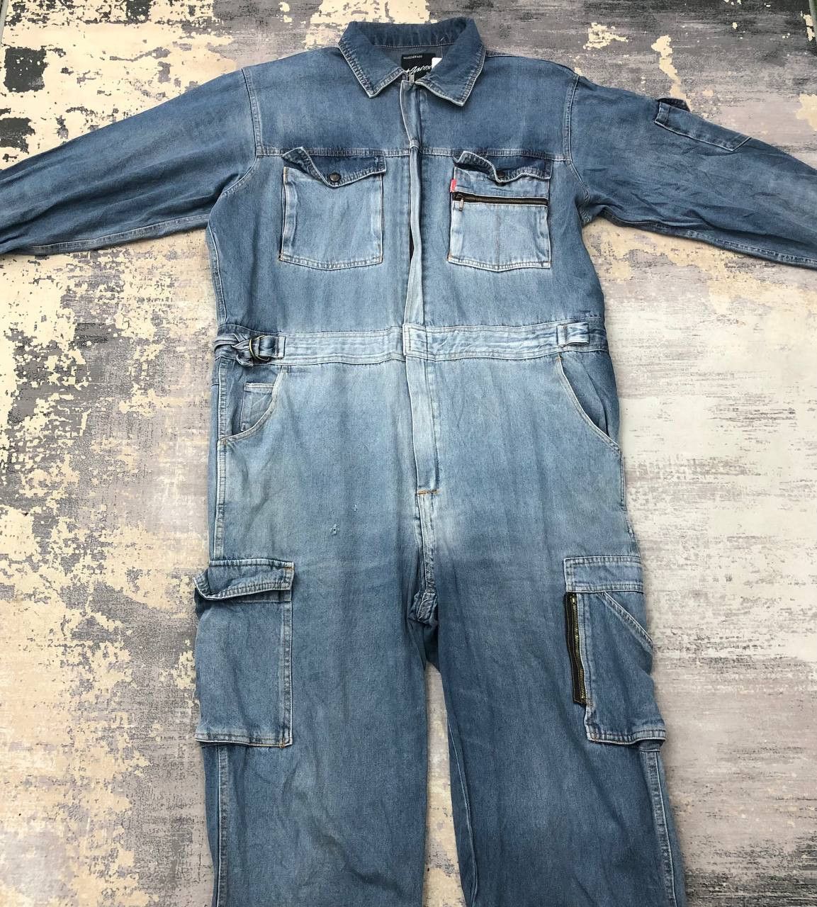 Japanese Brand × Toyo Enterprises P680 JATEX WORK TOYO DISTRESSED CARGO DENIM COVERALLS Size US XL / EU 56 / 4 - 3 Thumbnail