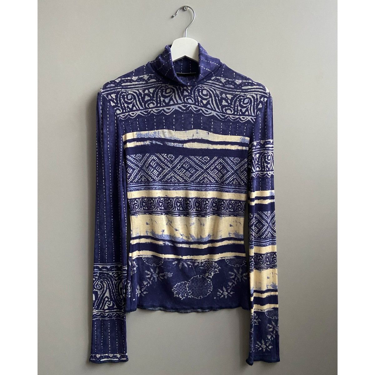 Jean Paul Gaultier Aztec Print Turtleneck