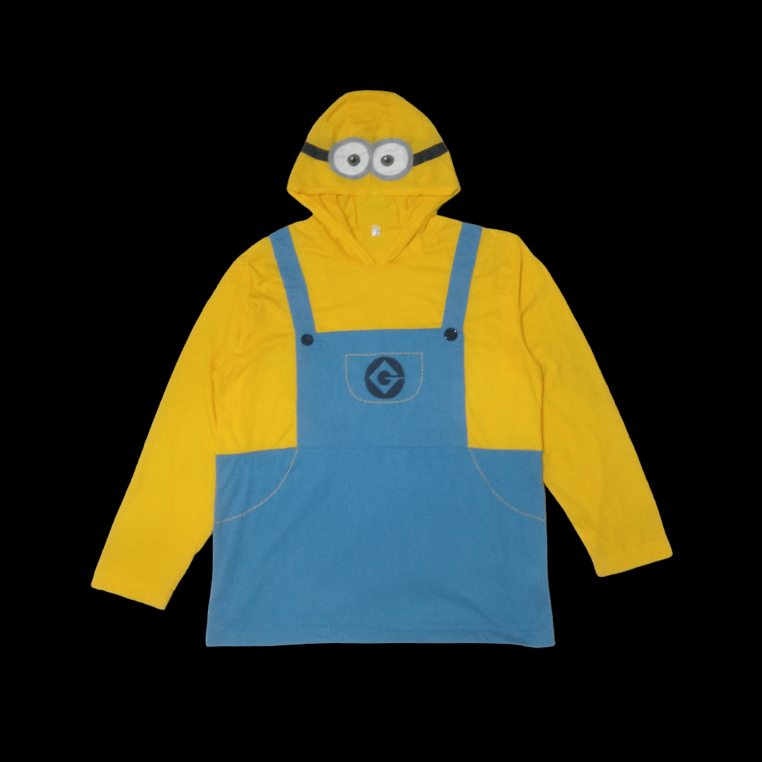 image of Cartoon Network x Movie Sendofferminion Despicable Me Hoodie Tees in Yellow Blue, Men's (Size Large