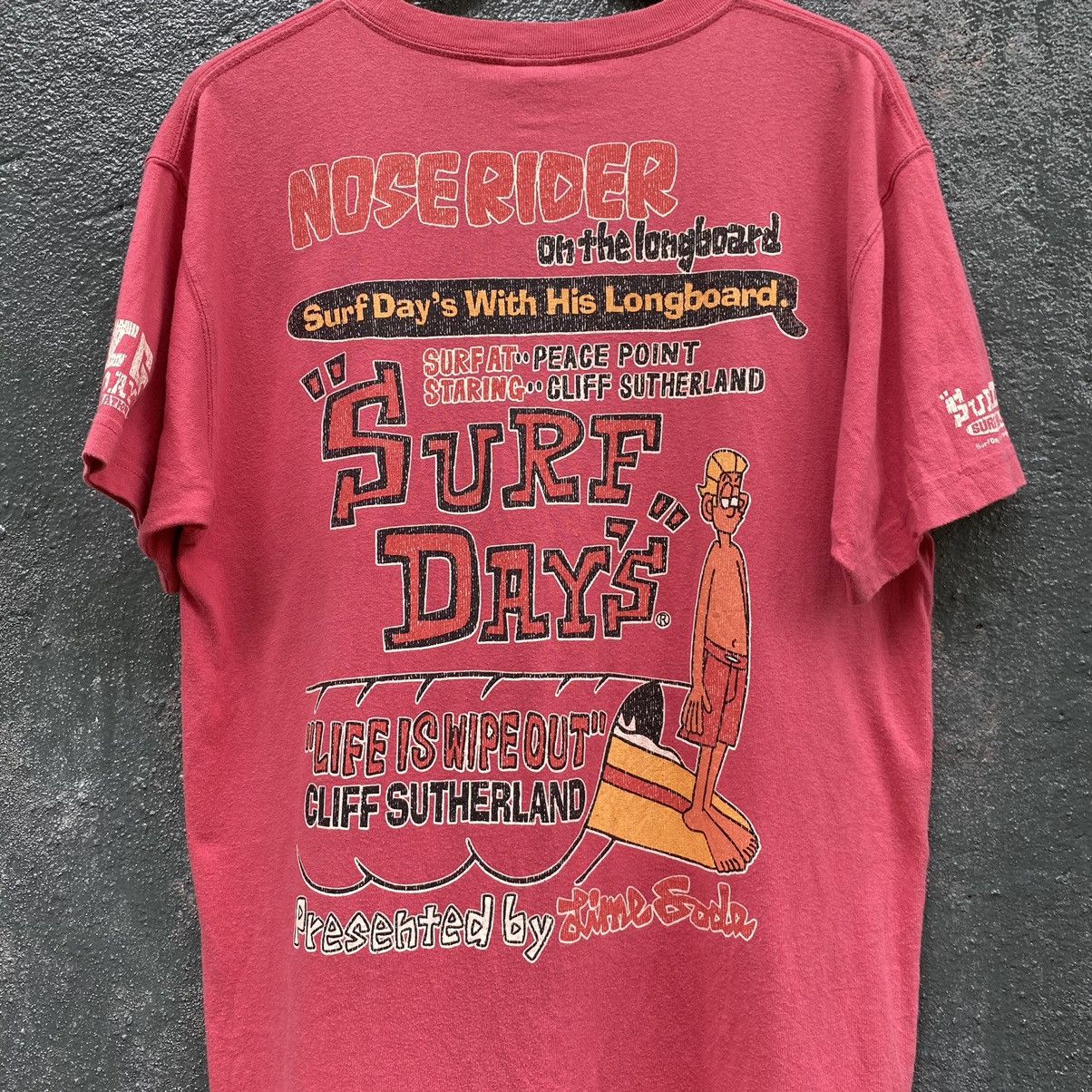 Vintage Vintage Faded Y2K Surf Days Nose Rider Longboard Tee Size US L / EU 52-54 / 3 - 2 Thumbnail
