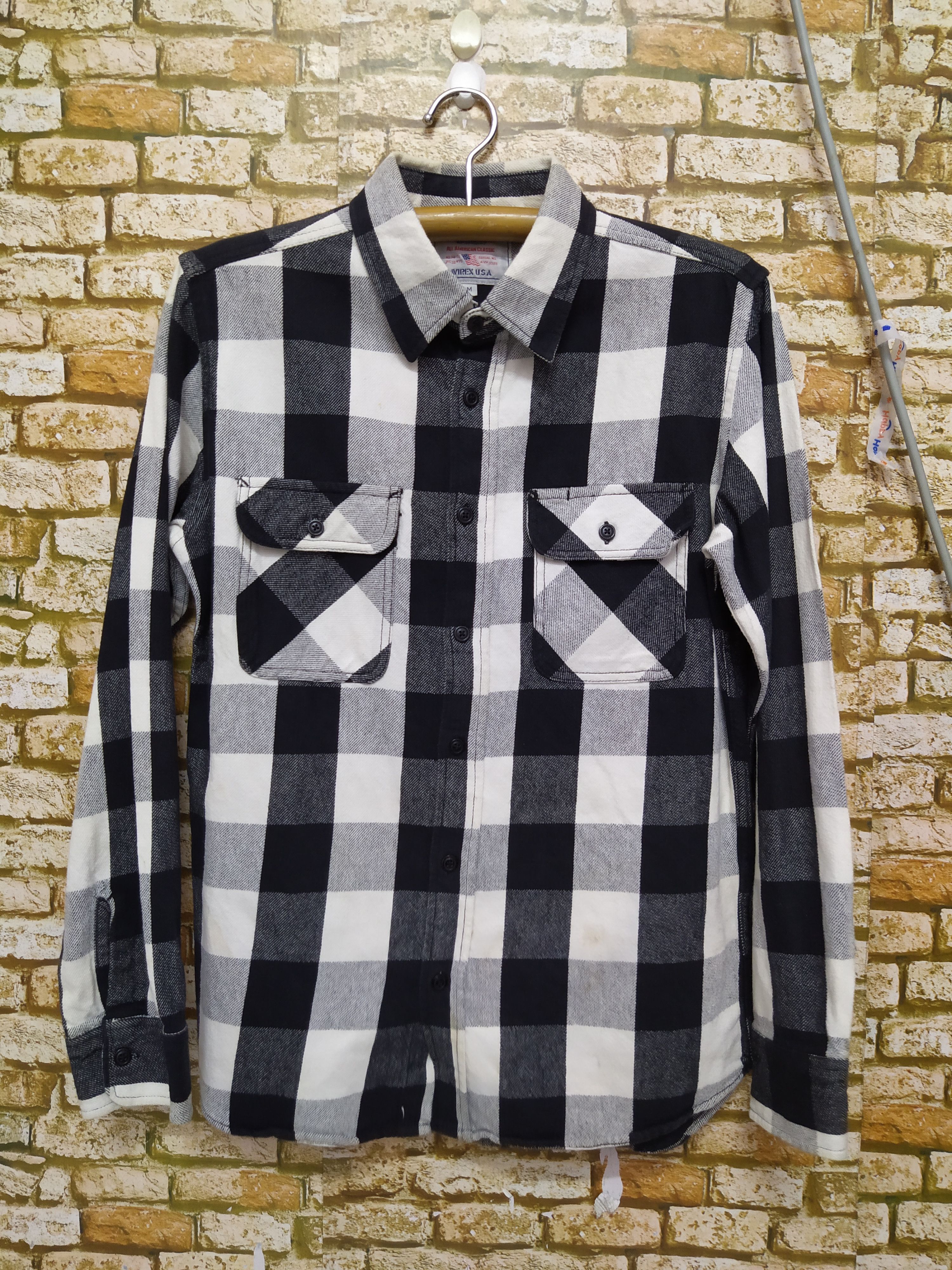 Avirex AVIREX FLANNEL CHECKERS BLACK WHITE TARTAN (B449) Size US M / EU 48-50 / 2 - 1 Thumbnail