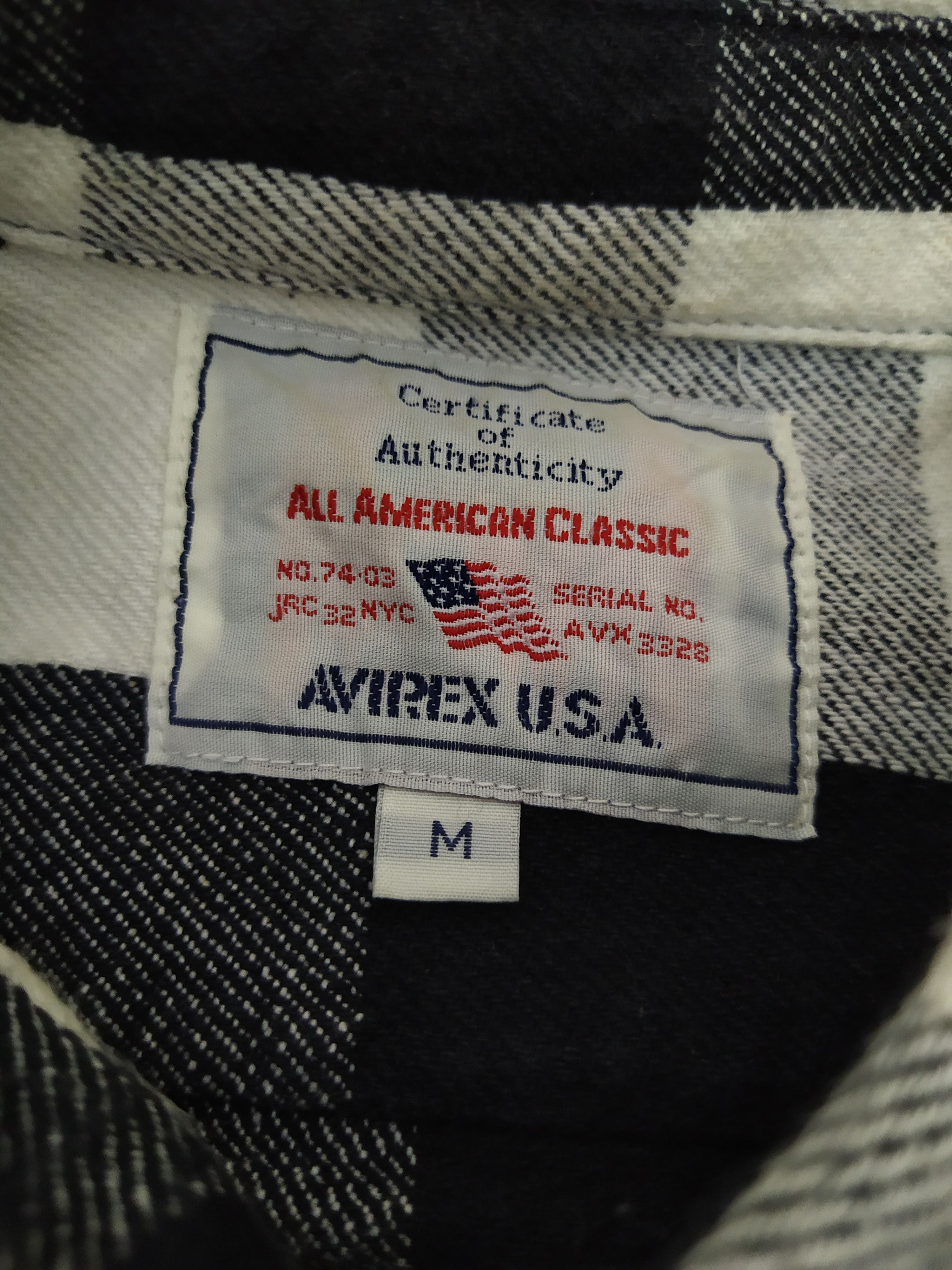 Avirex AVIREX FLANNEL CHECKERS BLACK WHITE TARTAN (B449) Size US M / EU 48-50 / 2 - 5 Thumbnail