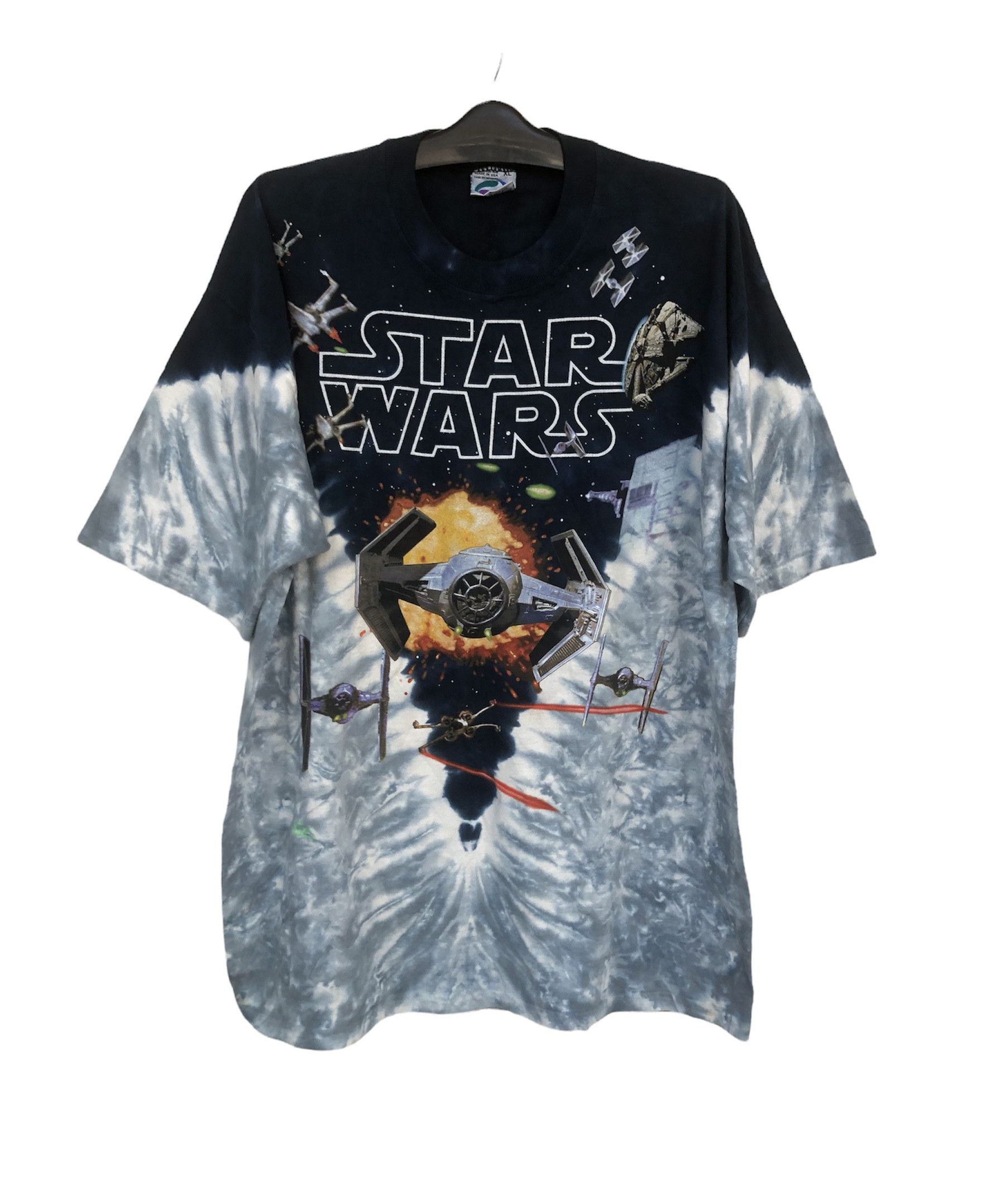 image of Liquid Blue x Star Wars Vintage 90's Star Wars Liqiud Blue T-Shirts in Tie Dye, Men's (Size XL)