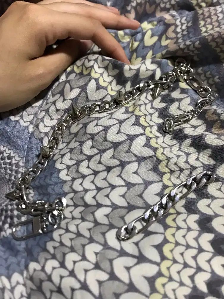 Jewelry Rivets Chains Choker Necklace Size ONE SIZE - 3 Thumbnail