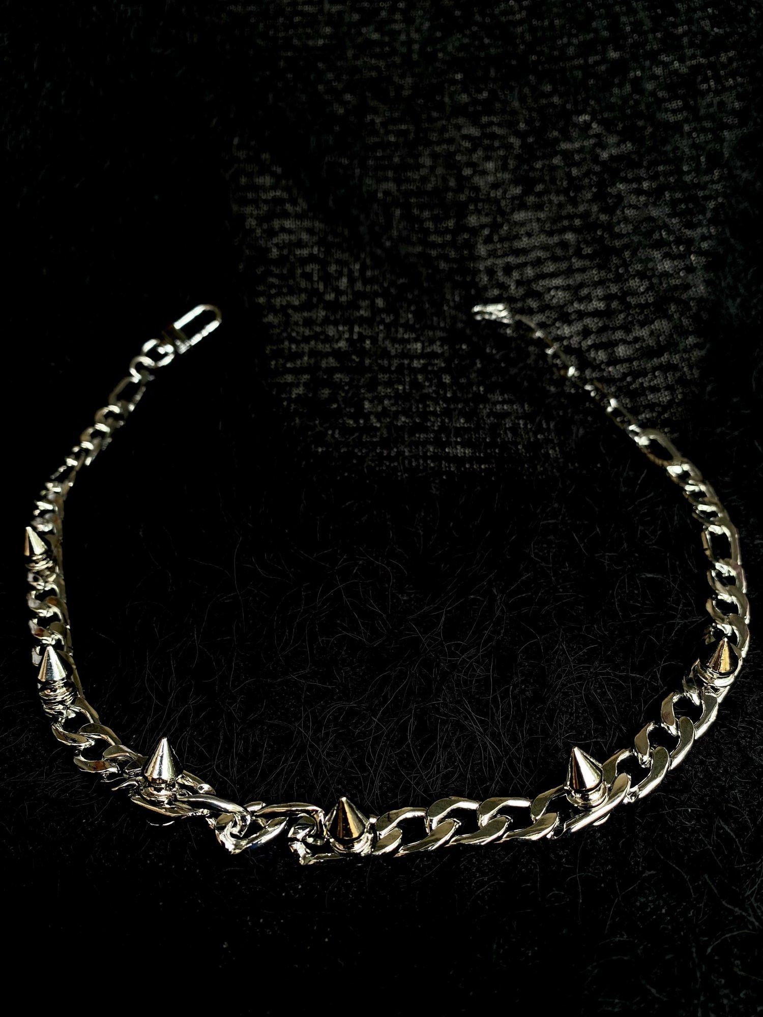 Jewelry Rivets Chains Choker Necklace Size ONE SIZE - 4 Thumbnail