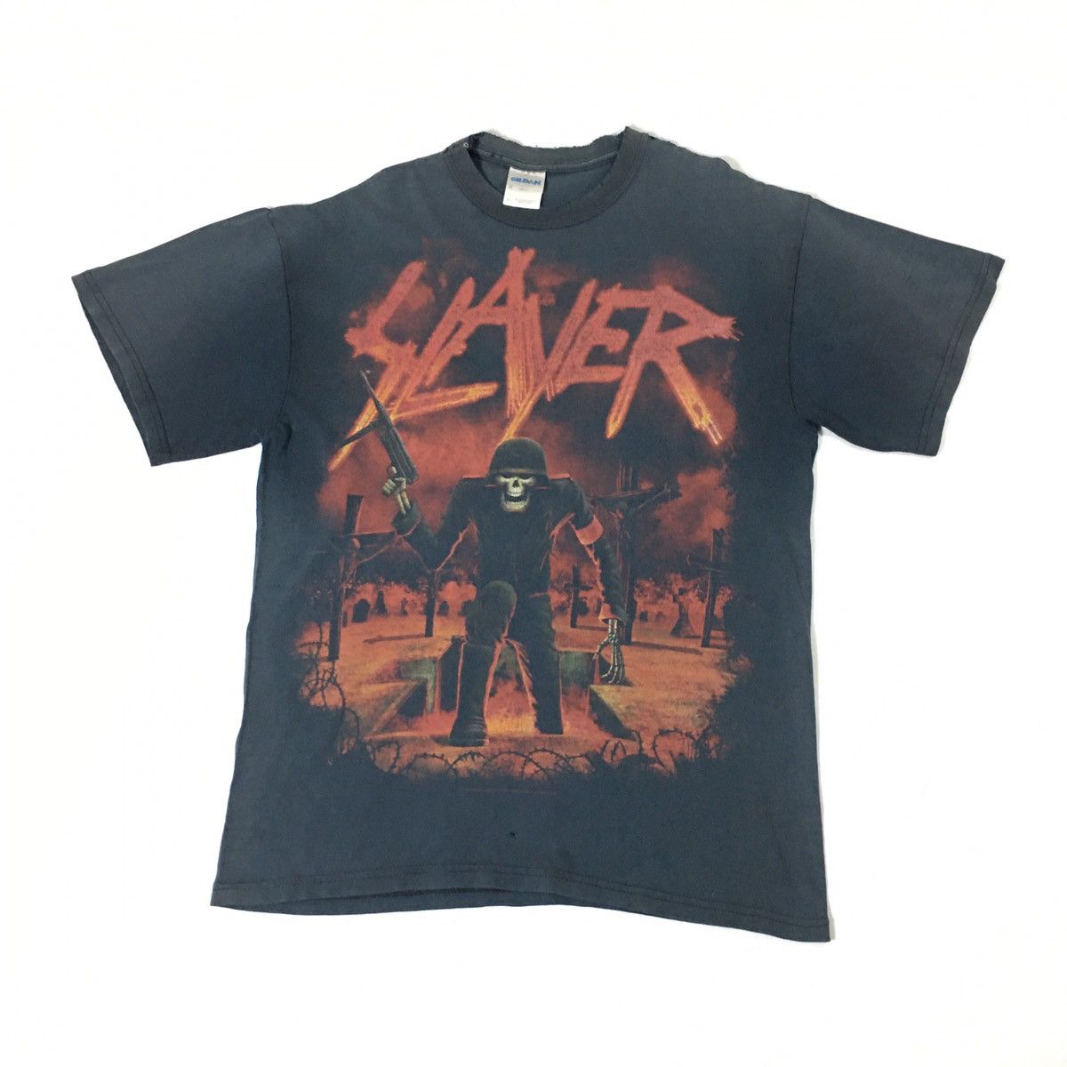 Band Tees Slayer Tour Distressed Metal Shirt Size US M / EU 48-50 / 2 - 1 Thumbnail