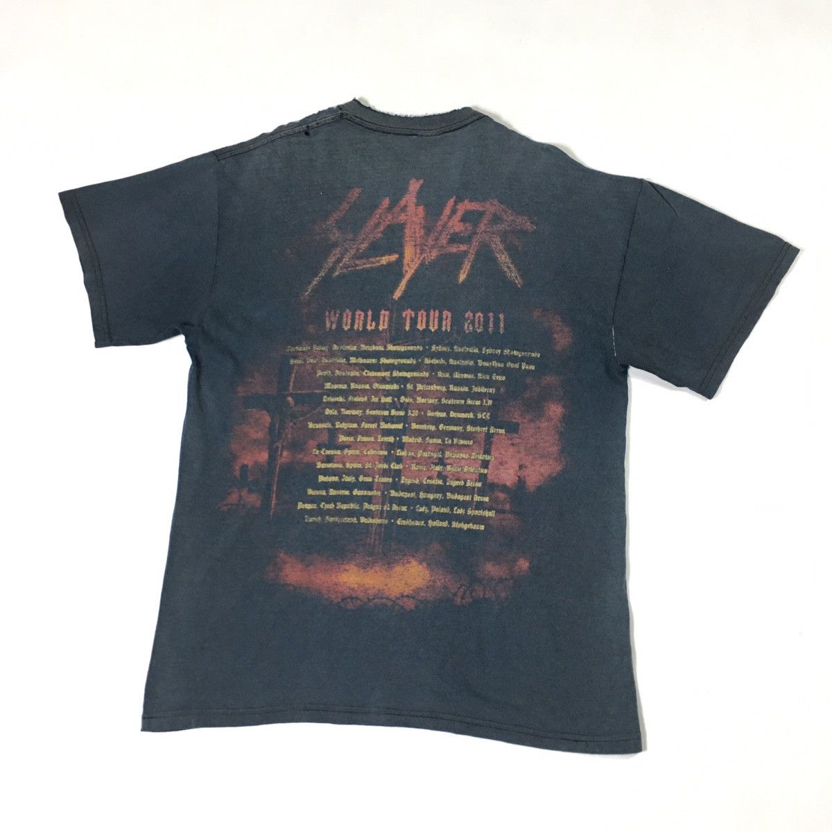 Band Tees Slayer Tour Distressed Metal Shirt Size US M / EU 48-50 / 2 - 4 Thumbnail