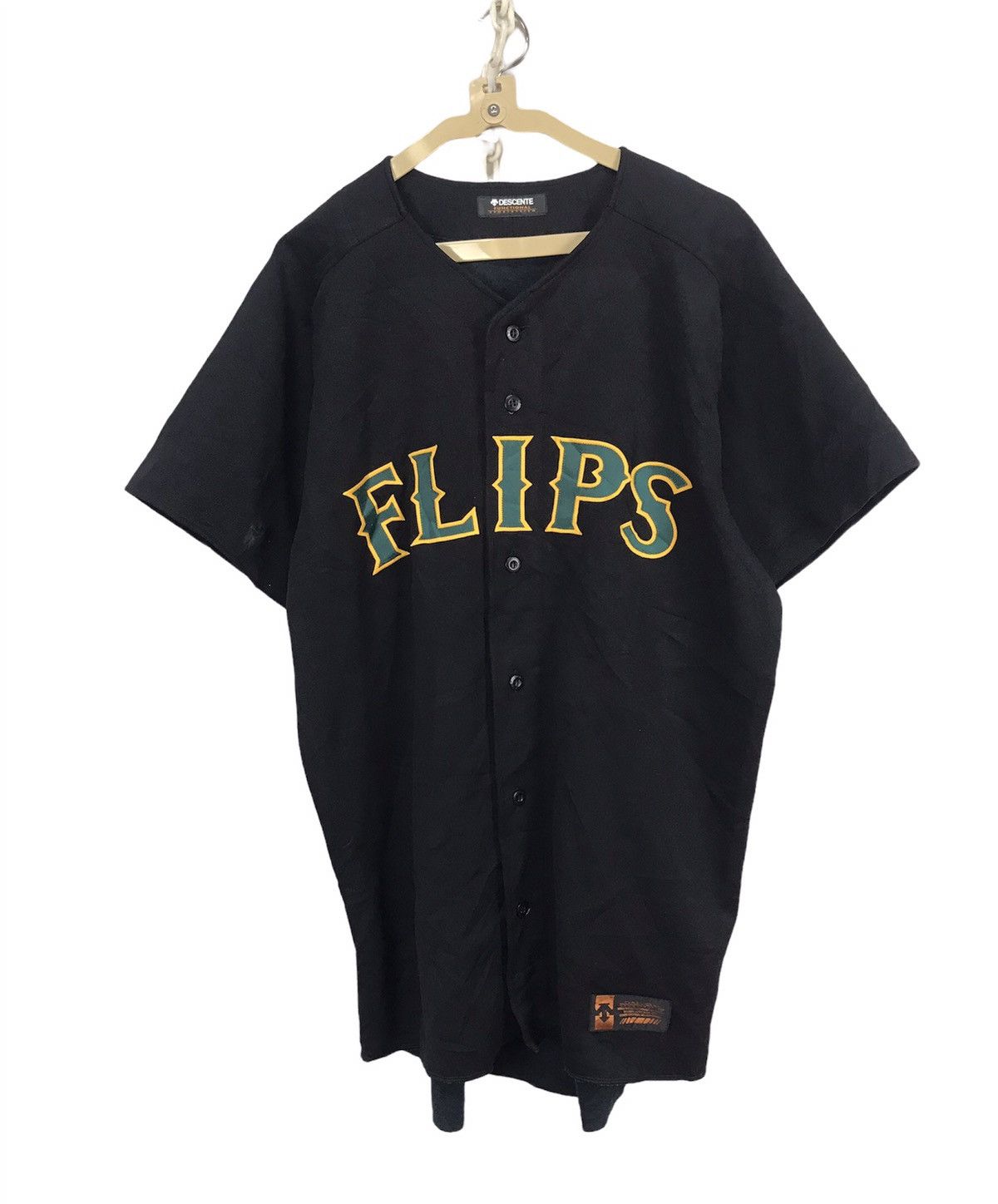 Descente × Vintage Flips spellout button up baseball shirt by descente Size US L / EU 52-54 / 3 - 2 Thumbnail