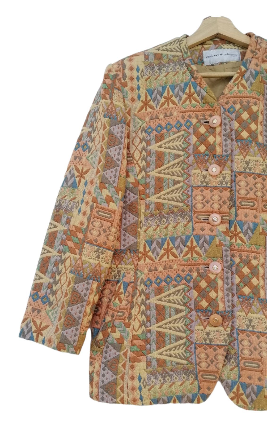 Japanese Brand Vintage MIYUKI TOKYO Native Design Coats Size L / US 10 / IT 46 - 4 Thumbnail