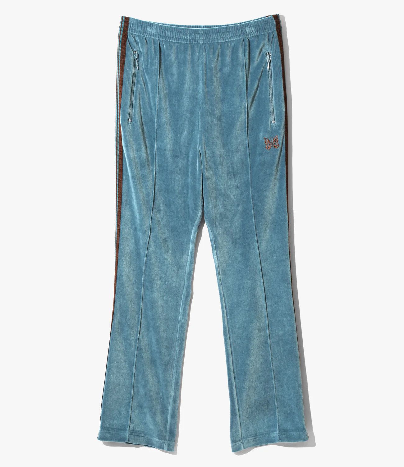 image of Needles 2023 Spring Summer Velour Narrow Track Pants in Turqouise, Men's (Size 30)