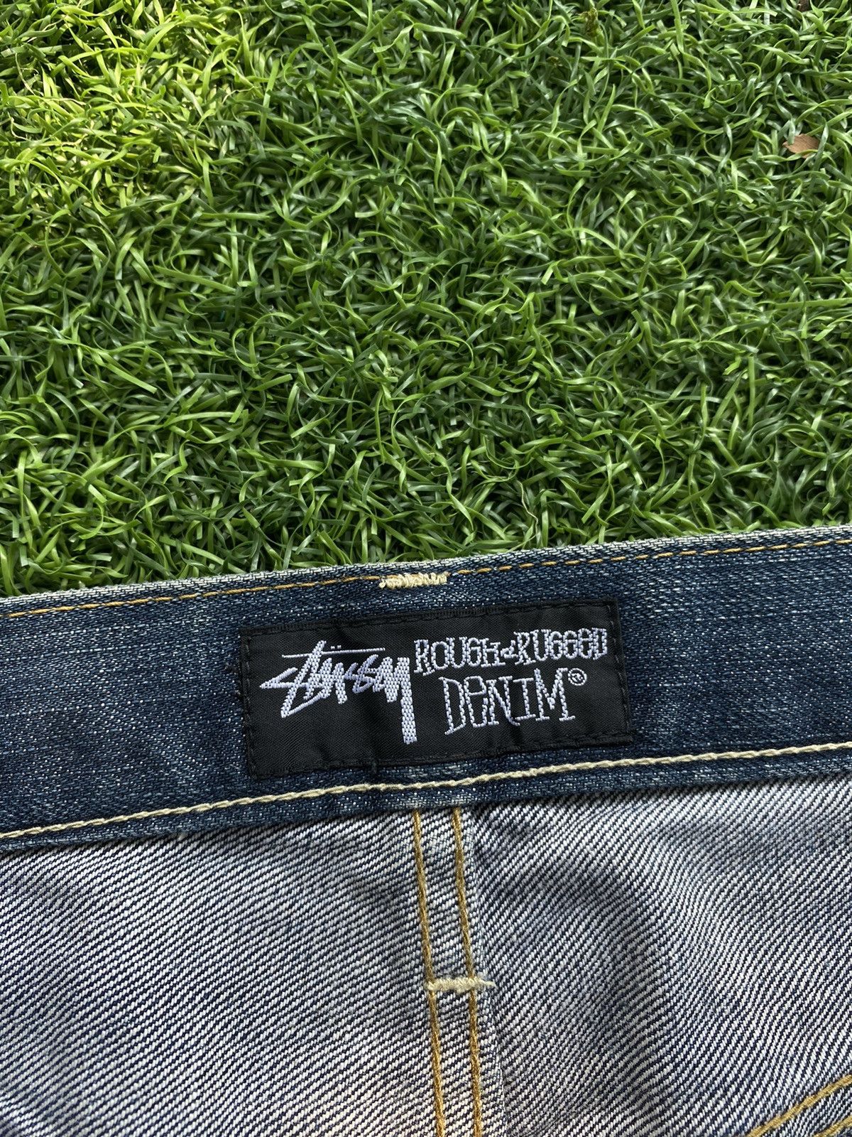 Stussy × Vintage STUSSY DENIM EMBROIDERED CROWN LOGO Size US 34 / EU 50 - 10 Thumbnail