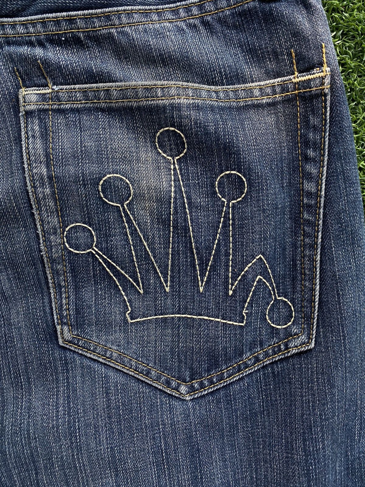 Stussy × Vintage STUSSY DENIM EMBROIDERED CROWN LOGO Size US 34 / EU 50 - 3 Thumbnail
