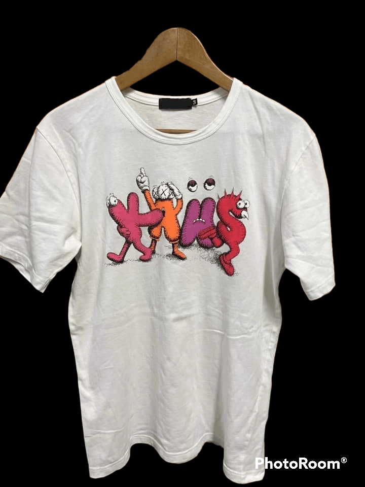 image of Kaws Spell Out Tee in White, Men's (Size Small)