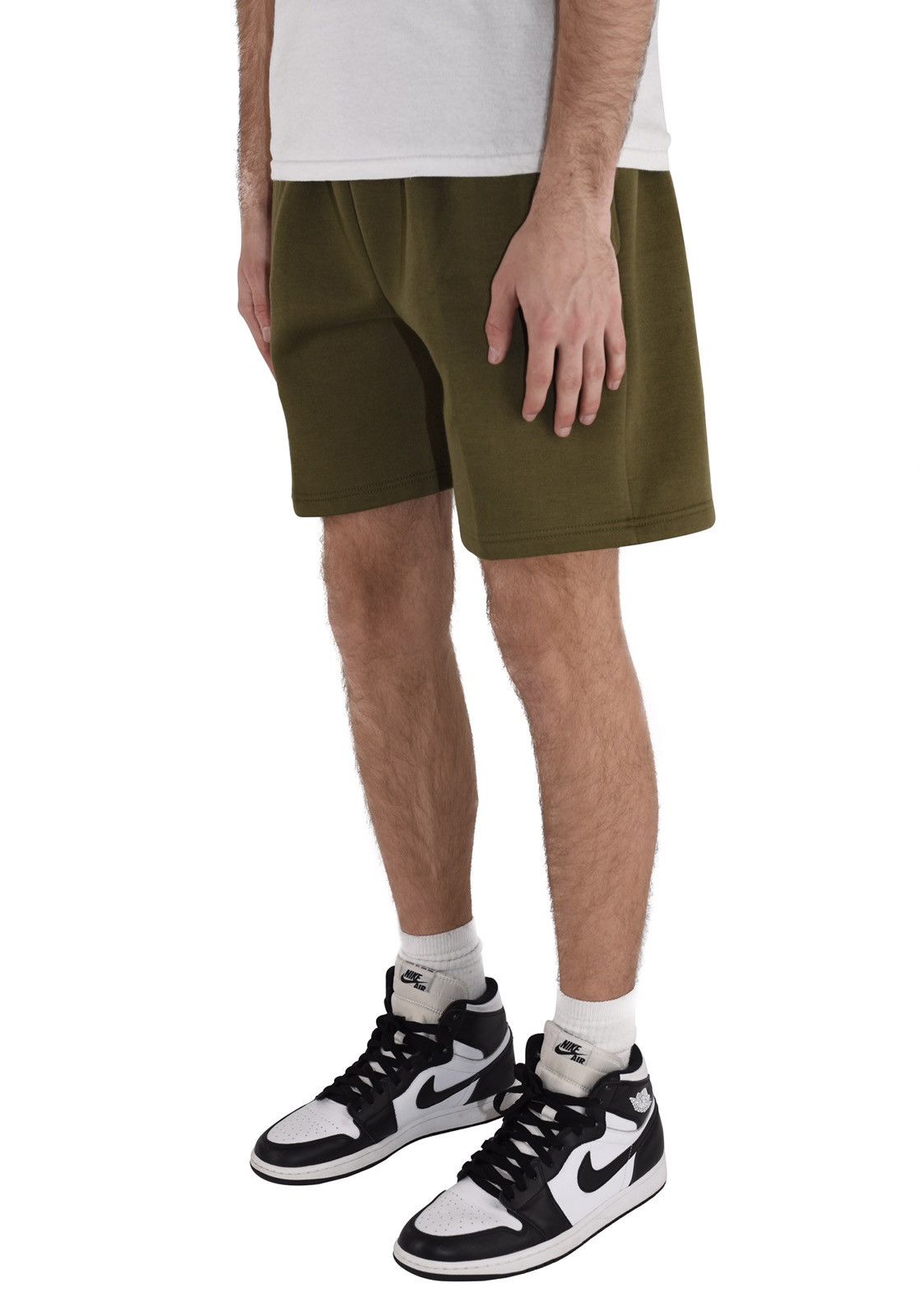 Vintage Fleece Sweat Shorts Olive Green Xs Size US 26 / EU 42 - 4 Thumbnail