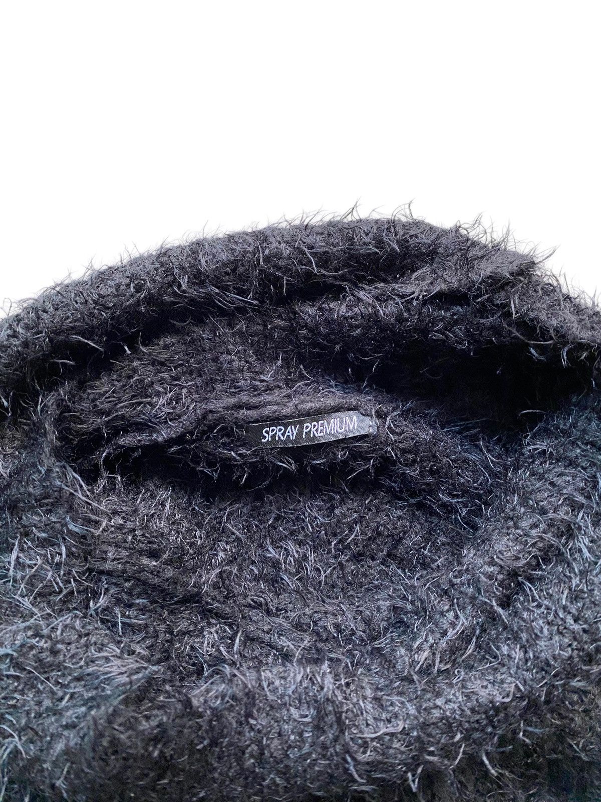 Japanese Brand × Yohji Yamamoto Yohji design Mohair Fur Spray Premium Cropped Mask Sweater Size US L / EU 52-54 / 3 - 10 Thumbnail