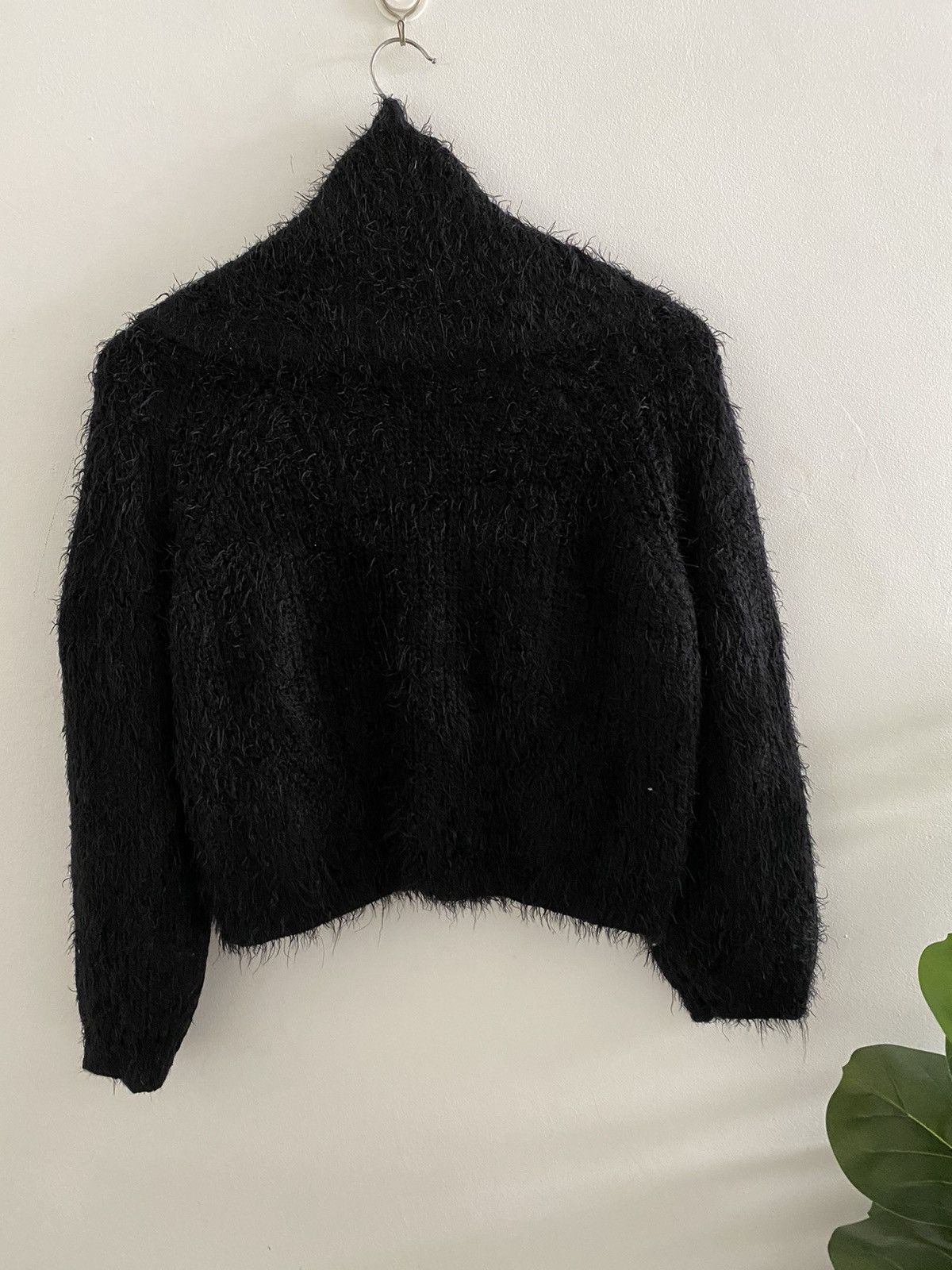 Japanese Brand × Yohji Yamamoto Yohji design Mohair Fur Spray Premium Cropped Mask Sweater Size US L / EU 52-54 / 3 - 5 Thumbnail