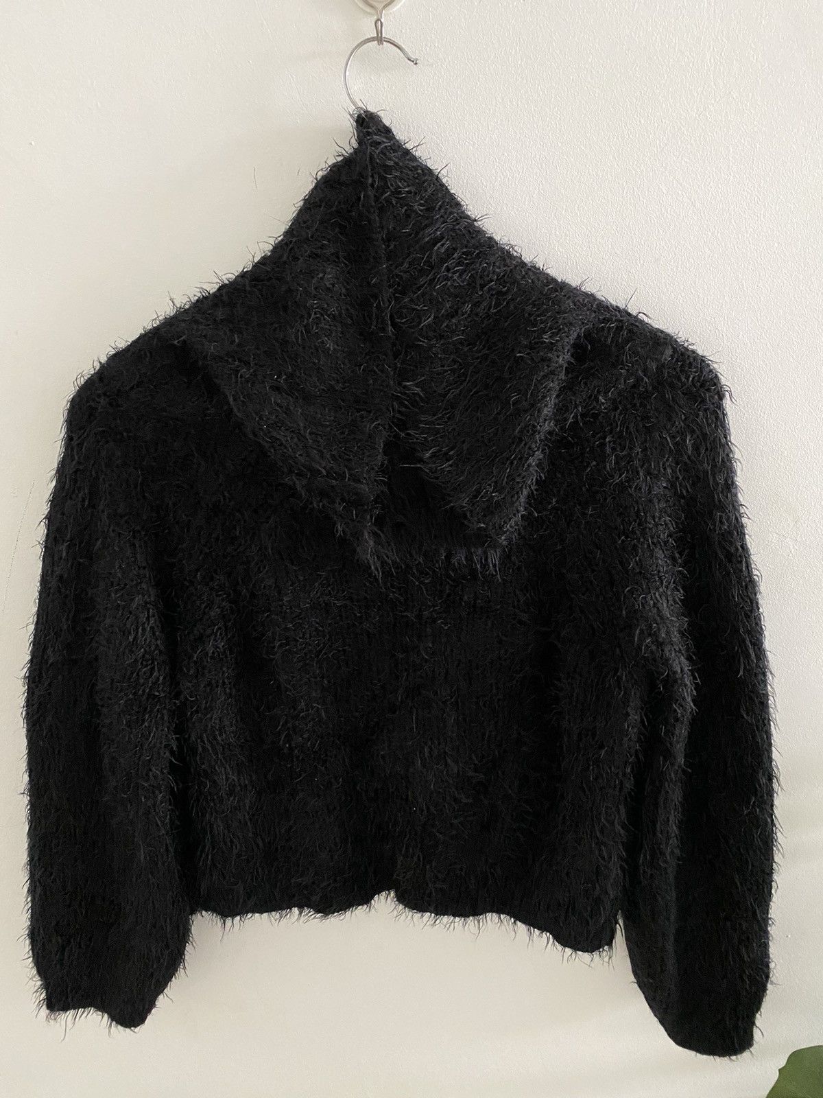 Japanese Brand × Yohji Yamamoto Yohji design Mohair Fur Spray Premium Cropped Mask Sweater Size US L / EU 52-54 / 3 - 6 Thumbnail