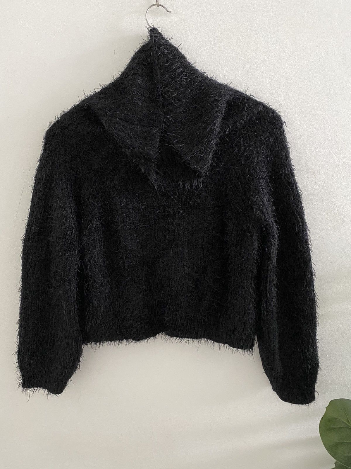 Japanese Brand × Yohji Yamamoto Yohji design Mohair Fur Spray Premium Cropped Mask Sweater Size US L / EU 52-54 / 3 - 11 Thumbnail