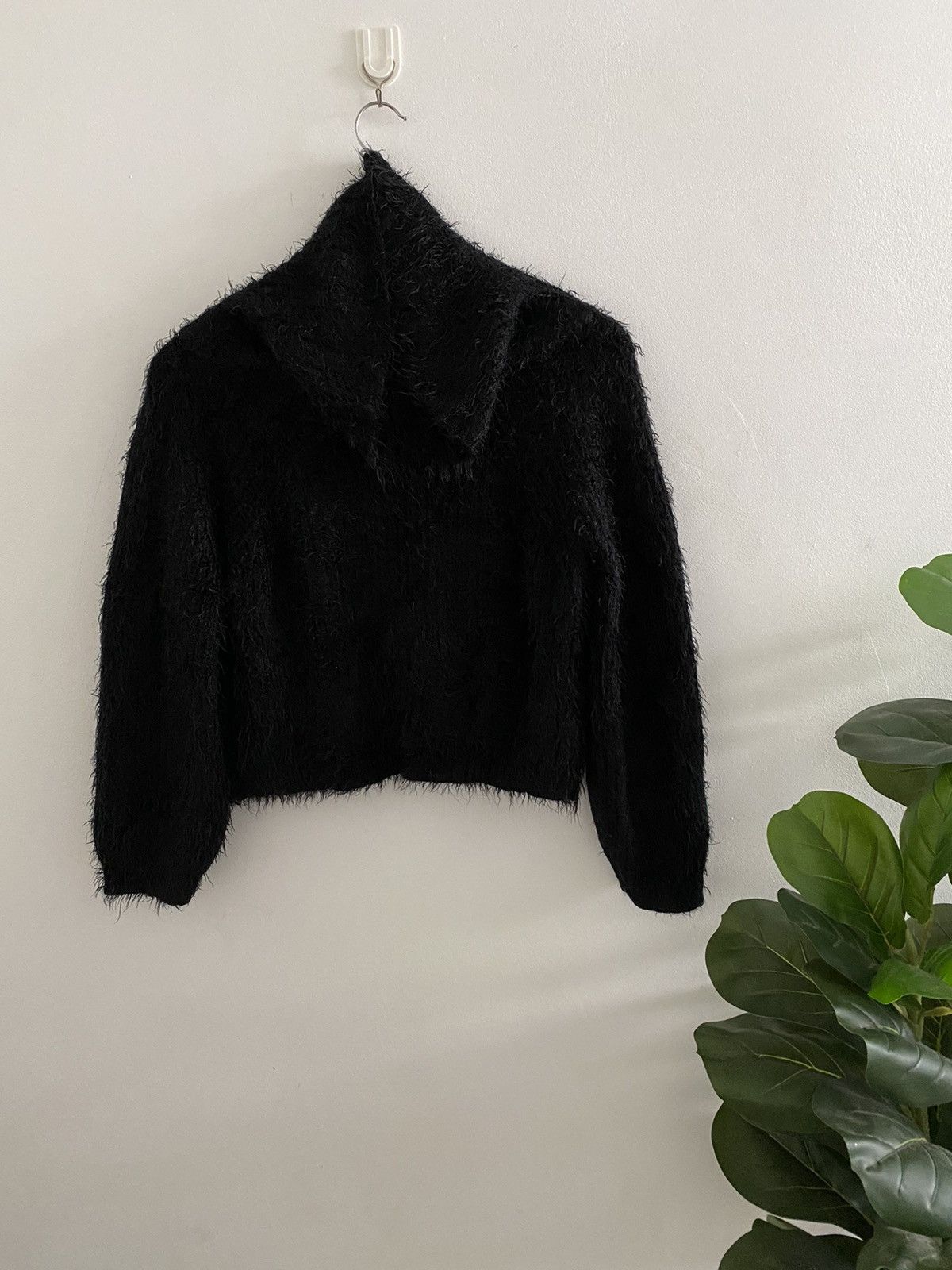 Japanese Brand × Yohji Yamamoto Yohji design Mohair Fur Spray Premium Cropped Mask Sweater Size US L / EU 52-54 / 3 - 3 Thumbnail