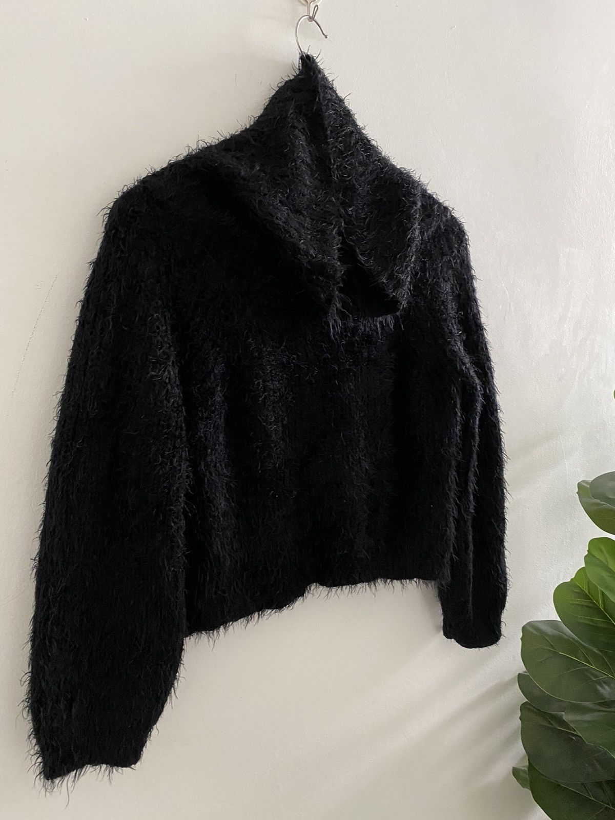 Japanese Brand × Yohji Yamamoto Yohji design Mohair Fur Spray Premium Cropped Mask Sweater Size US L / EU 52-54 / 3 - 4 Thumbnail