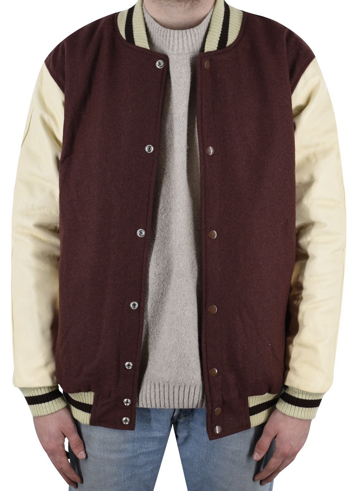 Vintage Varsity Jacket Chocolate Brown Size US XL / EU 56 / 4 - 1 Thumbnail