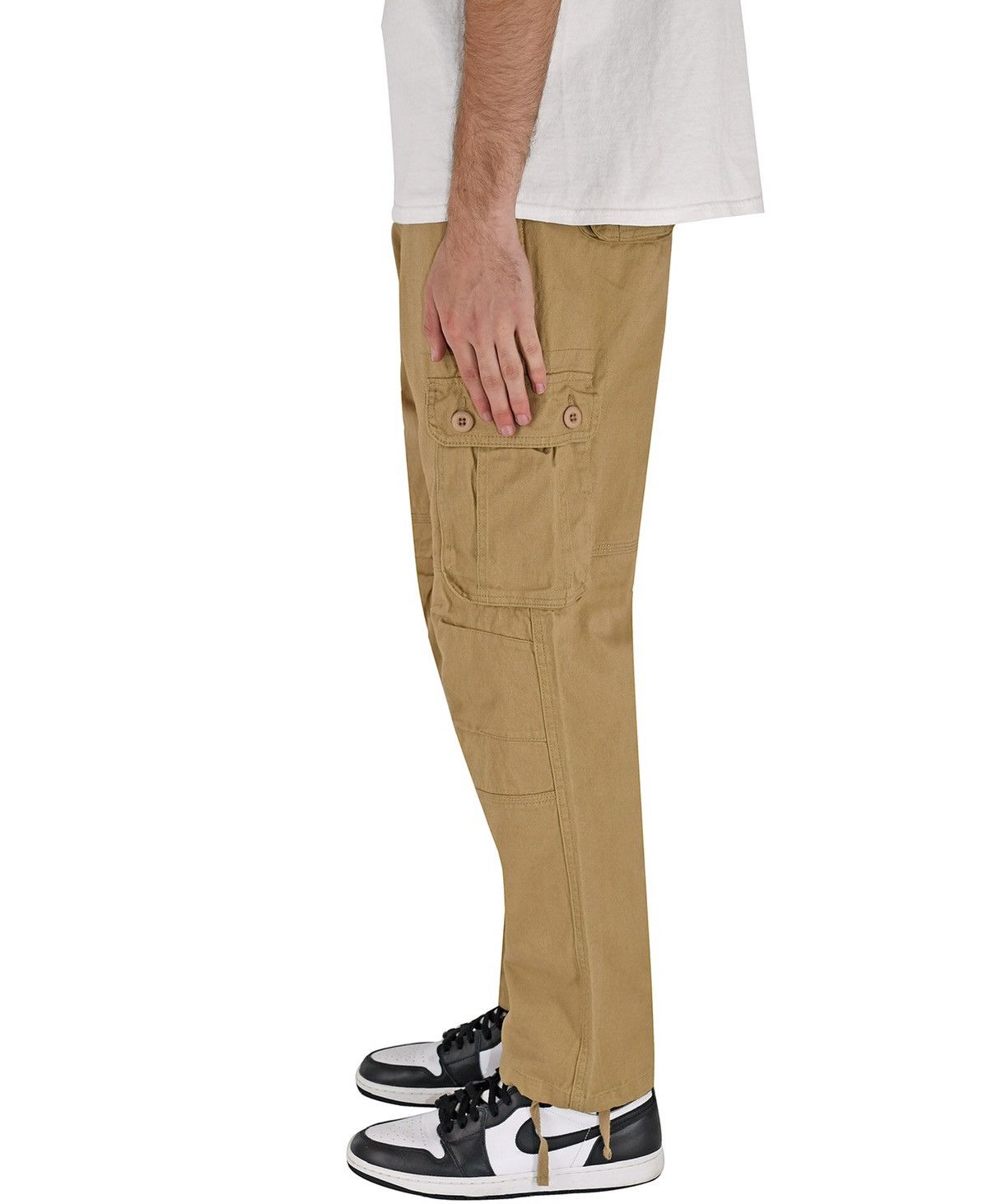 Japanese Brand 6 Pocket Cargo Pants Tan Size US 38 / EU 54 - 3 Thumbnail