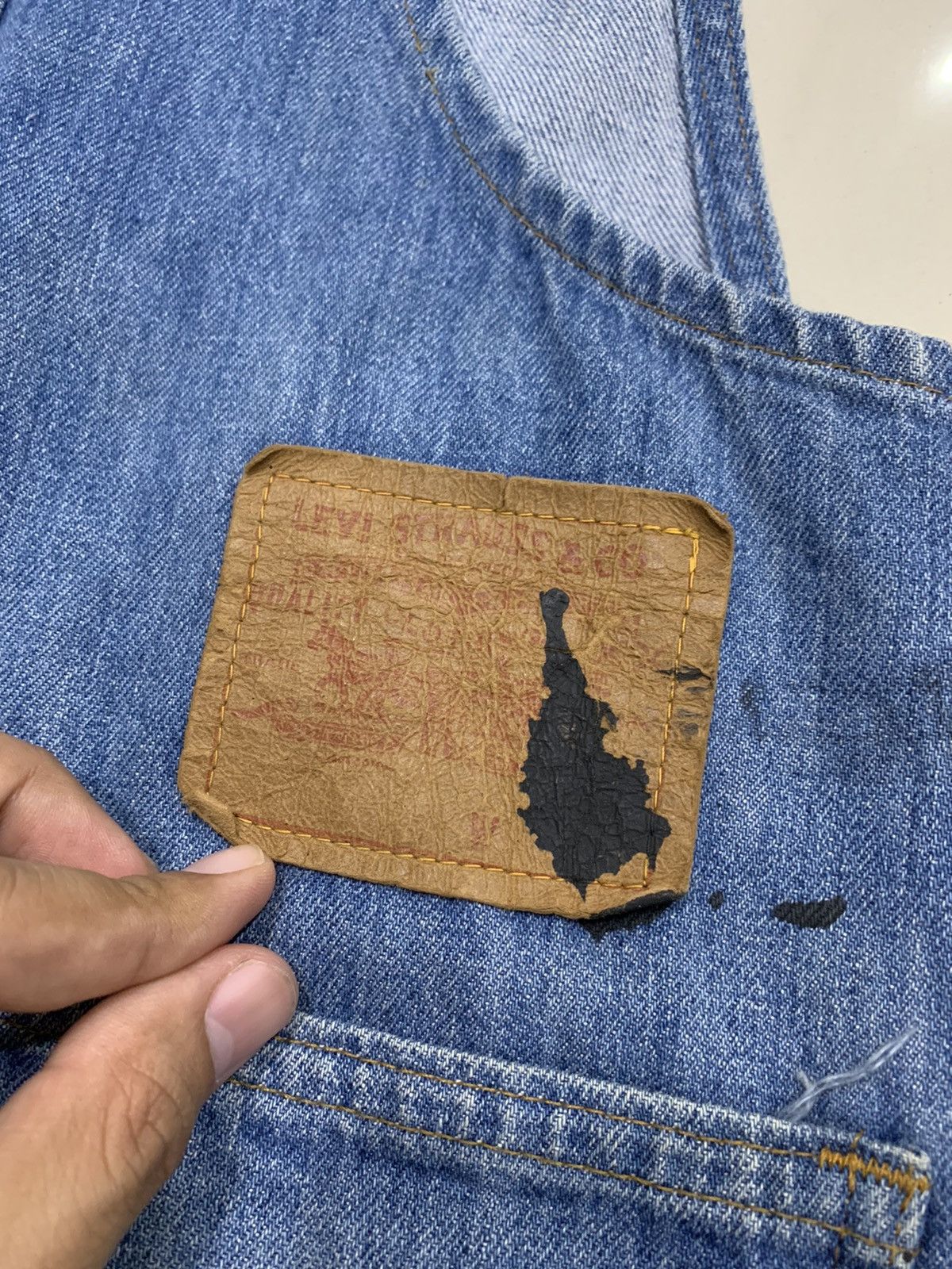 Levi's × Vintage VINTAGE LEVI'S 1970s DENIM BIB OVERALL ORANGE TAB Size US 32 / EU 48 - 8 Thumbnail