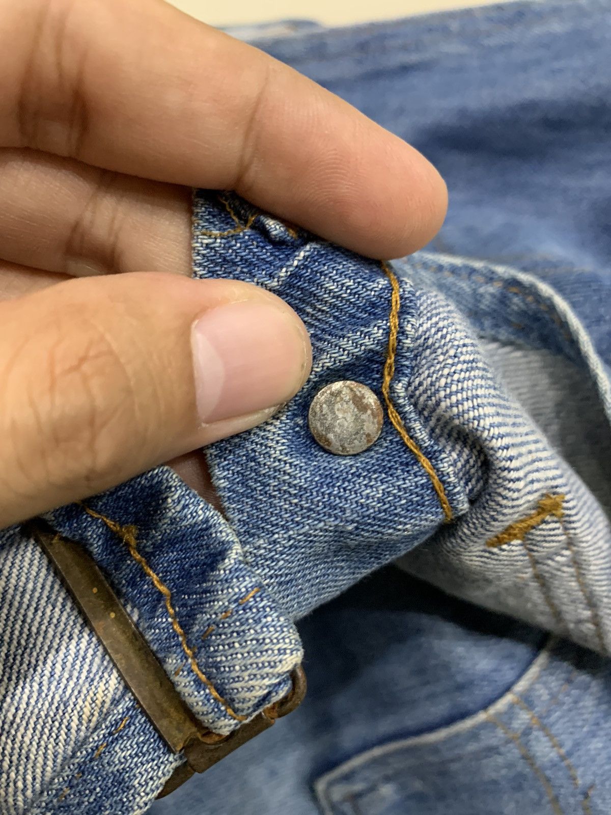 Levi's × Vintage VINTAGE LEVI'S 1970s DENIM BIB OVERALL ORANGE TAB Size US 32 / EU 48 - 11 Thumbnail