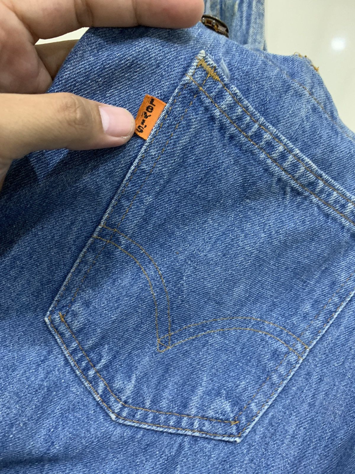 Levi's × Vintage VINTAGE LEVI'S 1970s DENIM BIB OVERALL ORANGE TAB Size US 32 / EU 48 - 9 Thumbnail