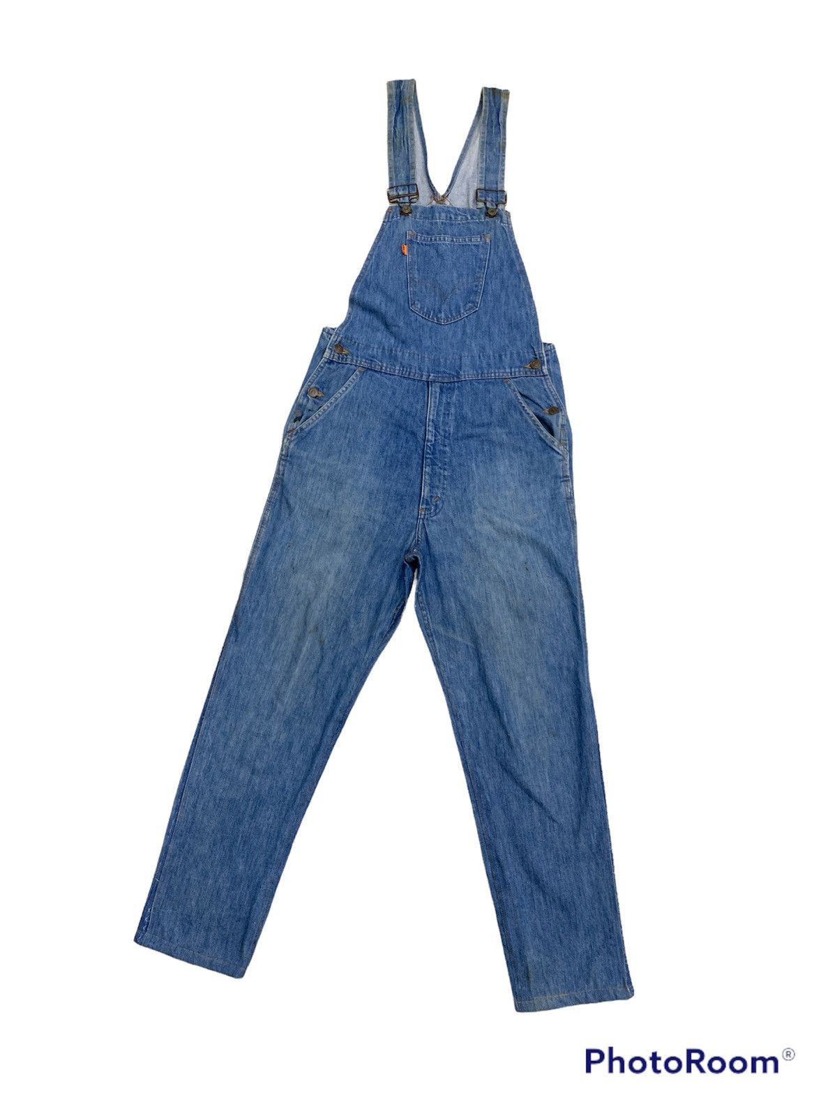 Levi's × Vintage VINTAGE LEVI'S 1970s DENIM BIB OVERALL ORANGE TAB Size US 32 / EU 48 - 1 Thumbnail