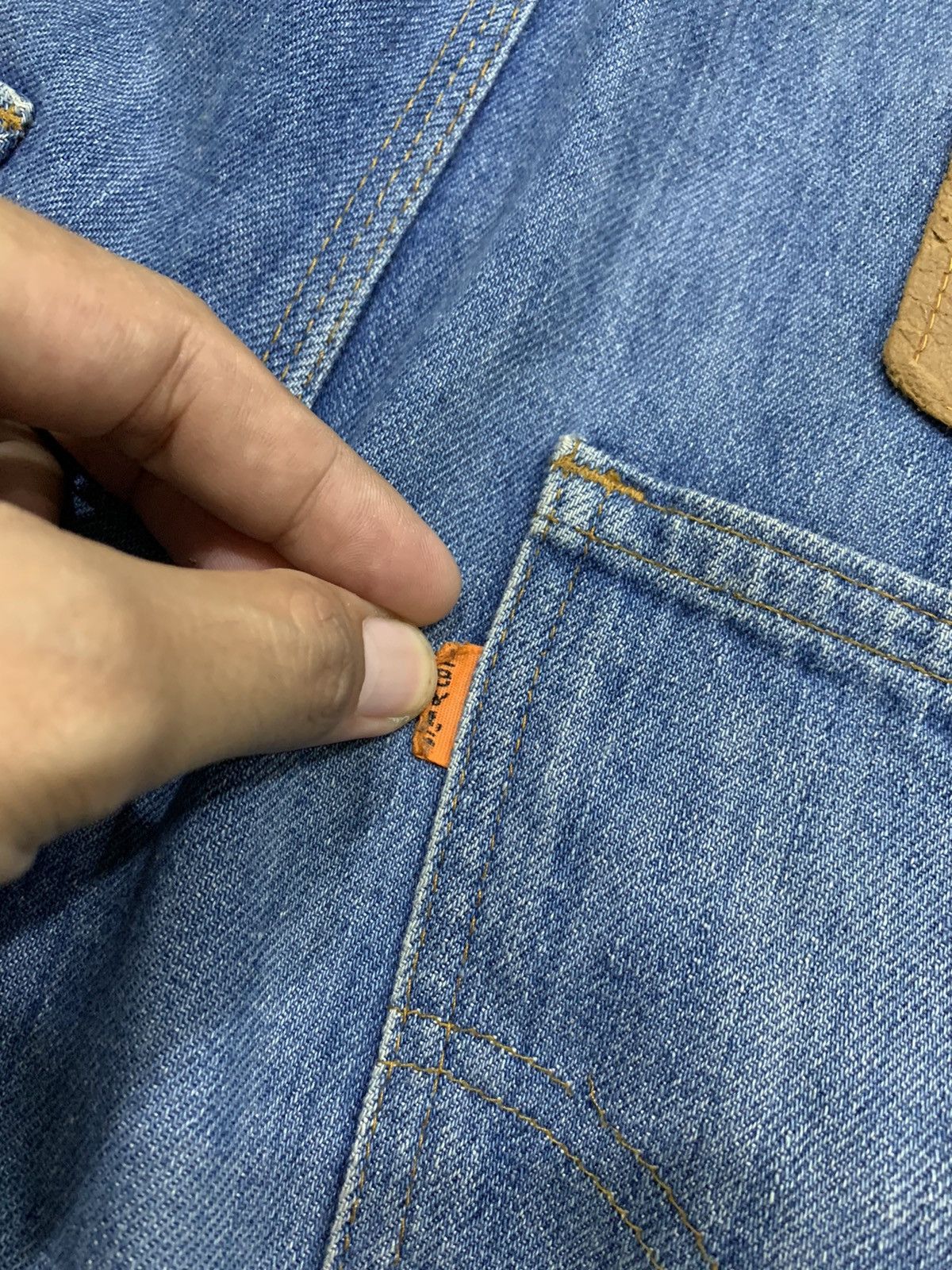Levi's × Vintage VINTAGE LEVI'S 1970s DENIM BIB OVERALL ORANGE TAB Size US 32 / EU 48 - 7 Thumbnail