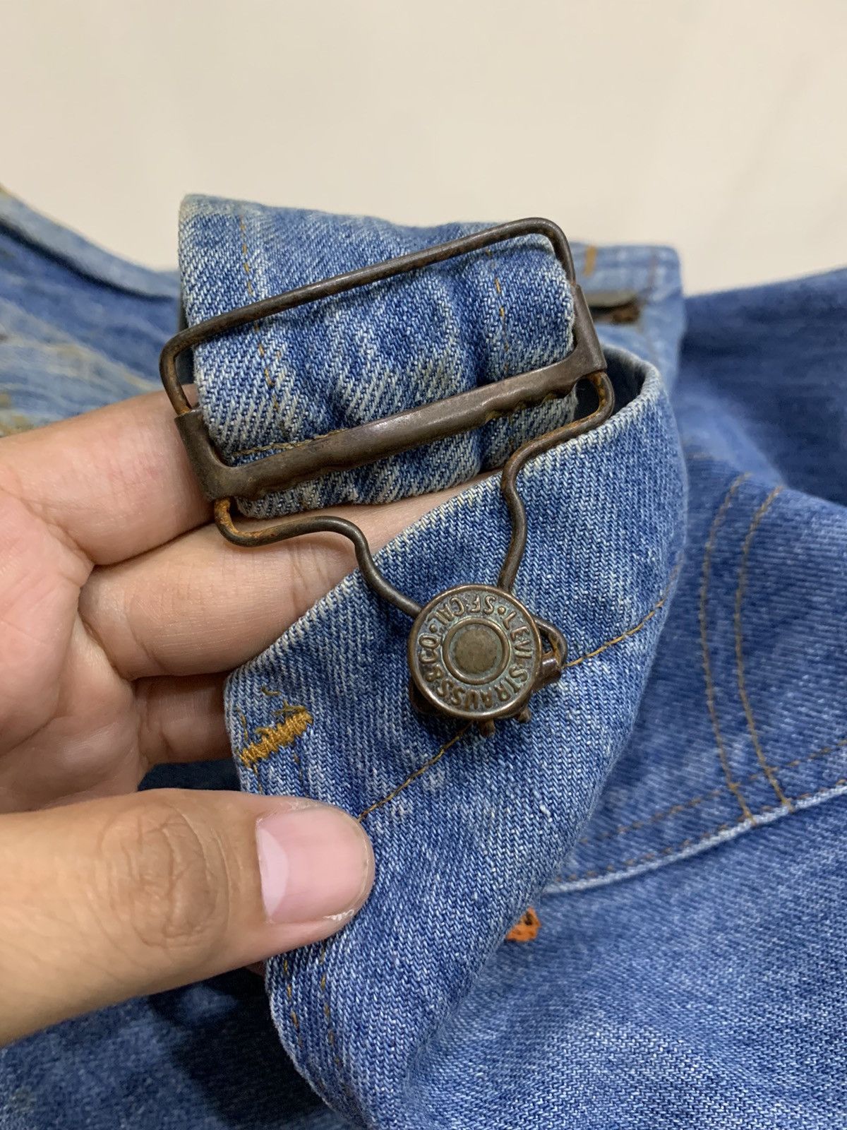 Levi's × Vintage VINTAGE LEVI'S 1970s DENIM BIB OVERALL ORANGE TAB Size US 32 / EU 48 - 10 Thumbnail