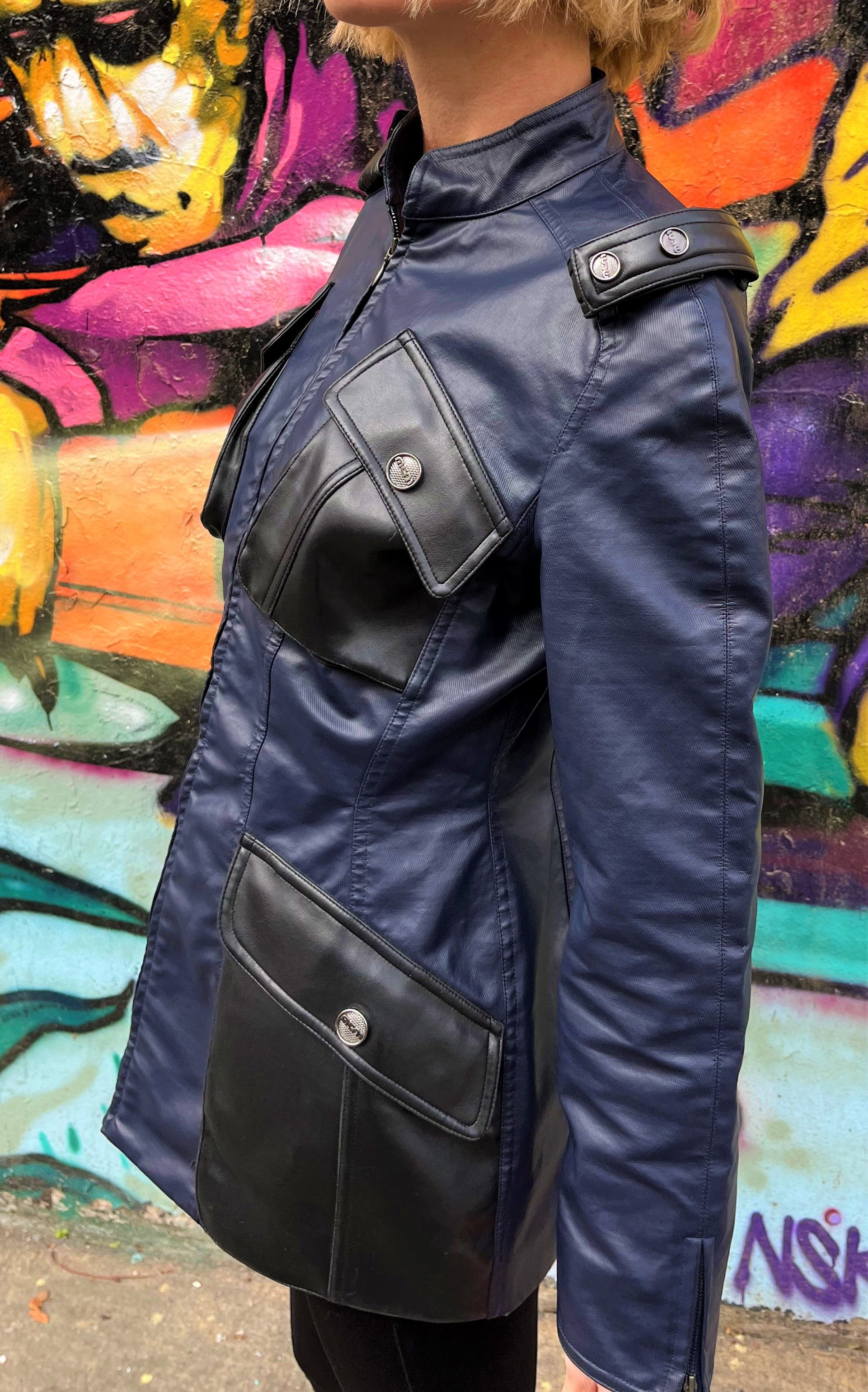 Thierry Mugler Thierry Mugler Motorcycle Vintage PVC Faux Leather Jacket Size L / US 10 / IT 46 - 4 Thumbnail