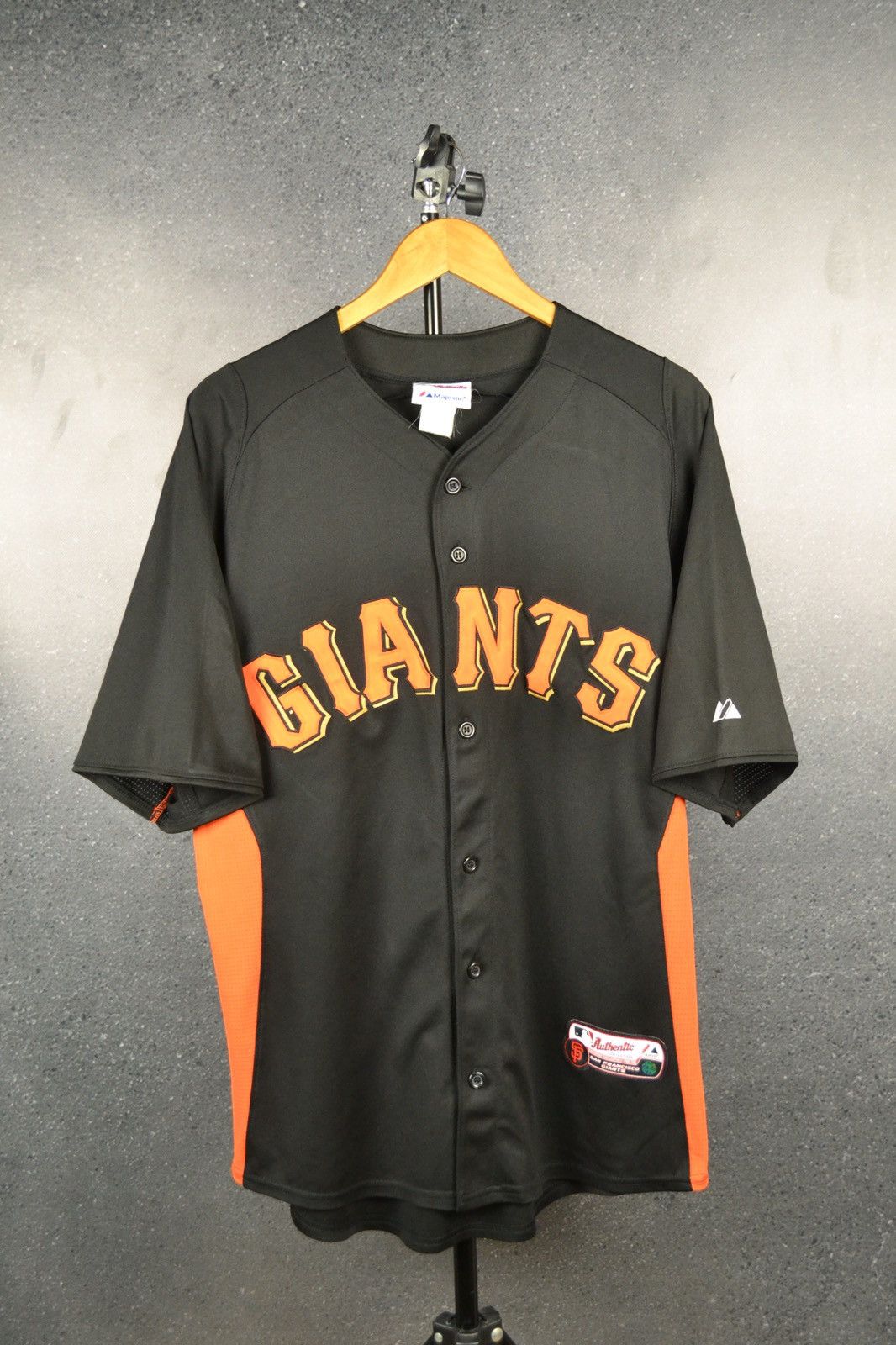 *WOW* Majestic SAN FRANCISCO GIANTS Jersey Mens XL retro blue baseball shirt