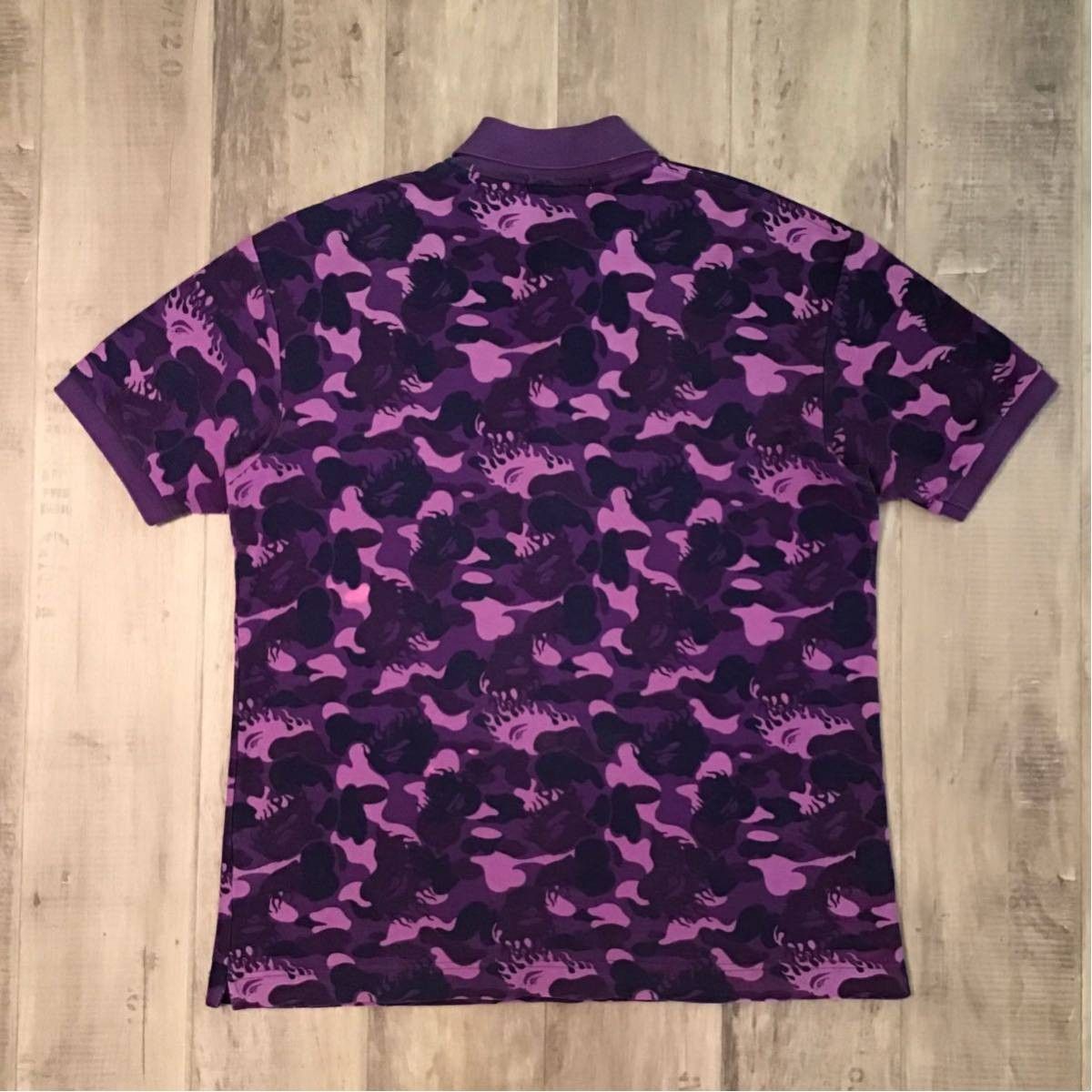 Bape BAPE fire camo polo shirt purple camo flame a bathing ape Size US L / EU 52-54 / 3 - 2 Thumbnail