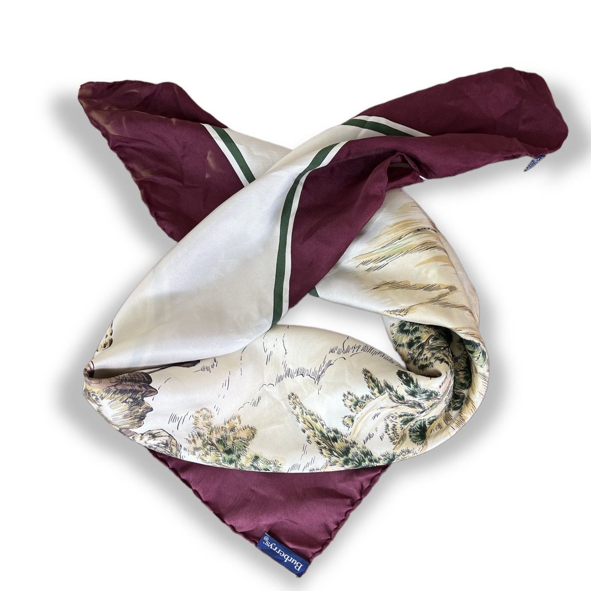 Burberry × Vintage Pure Silk Burberrys Scarves Full Print Vintage Size ONE SIZE - 18 Thumbnail
