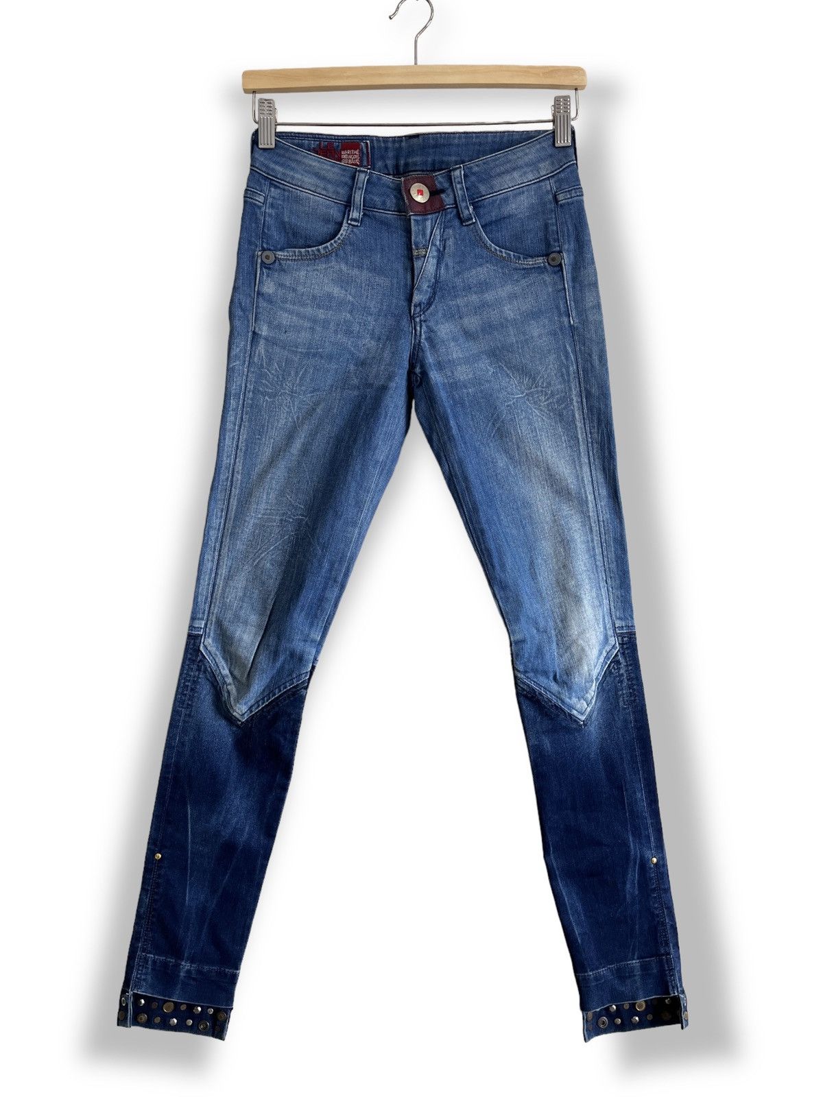 image of Marithe Francois Girbaud Skinny Ankle Signage Denim Jeans in Blue, Women's (Size 26)