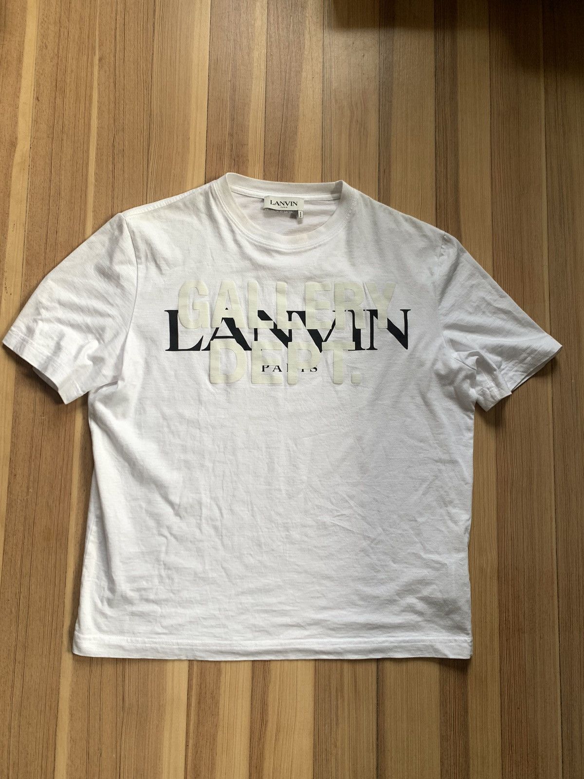 image of Gallery Dept x Lanvin White Gallery Lanvin Logo Print Tee, Men's (Size Small)