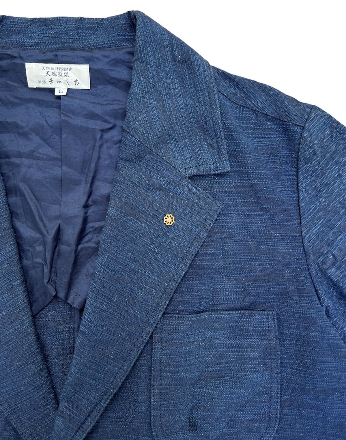 Indigo 🔥Vintage Rare 🔥Blue Indigo Natural Dye Jacket Coat Size 40L - 4 Thumbnail
