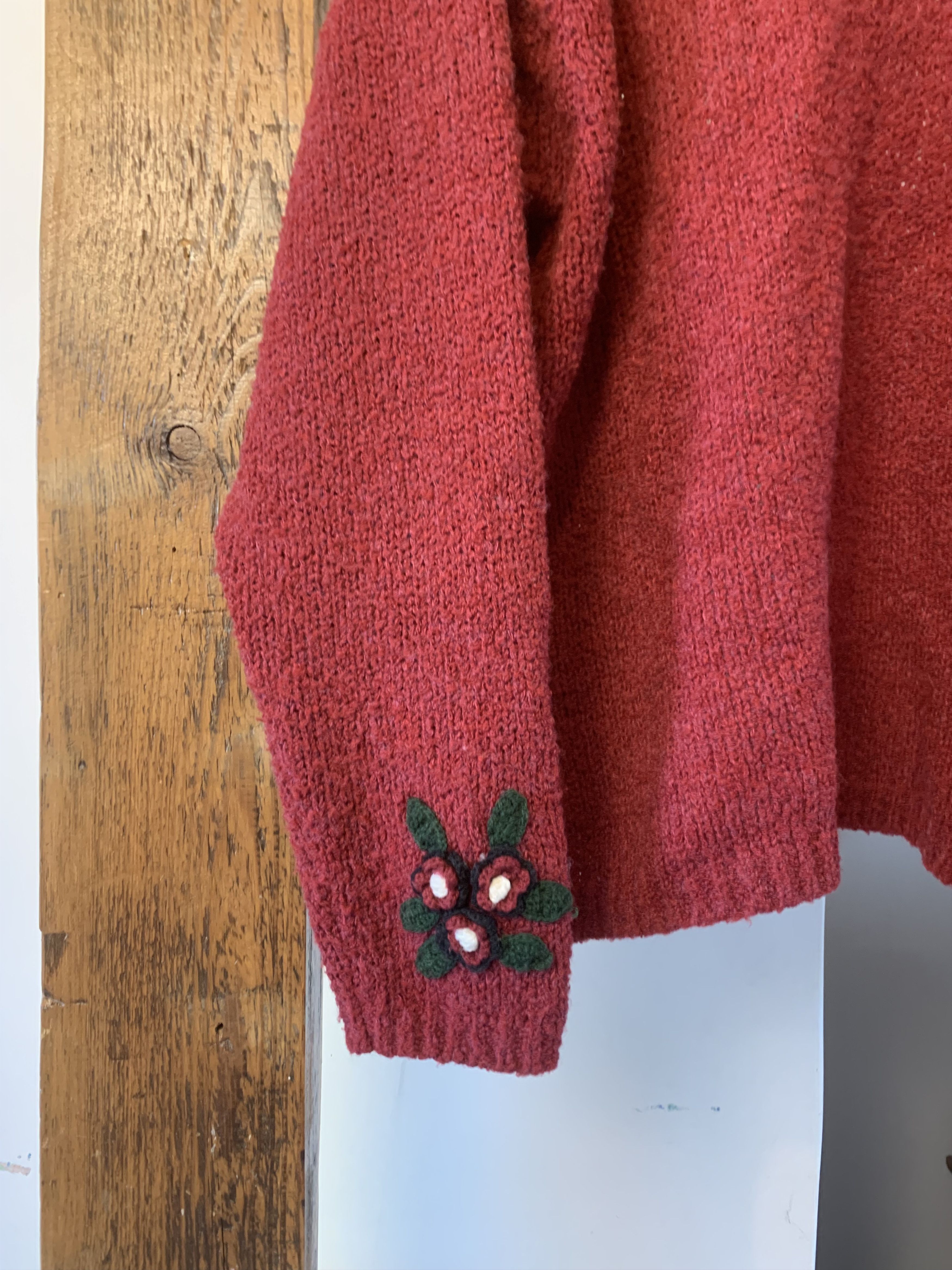 Vintage 90s Cute Christmas Flower Embroidered Cardigan Size US L / EU 52-54 / 3 - 9 Thumbnail