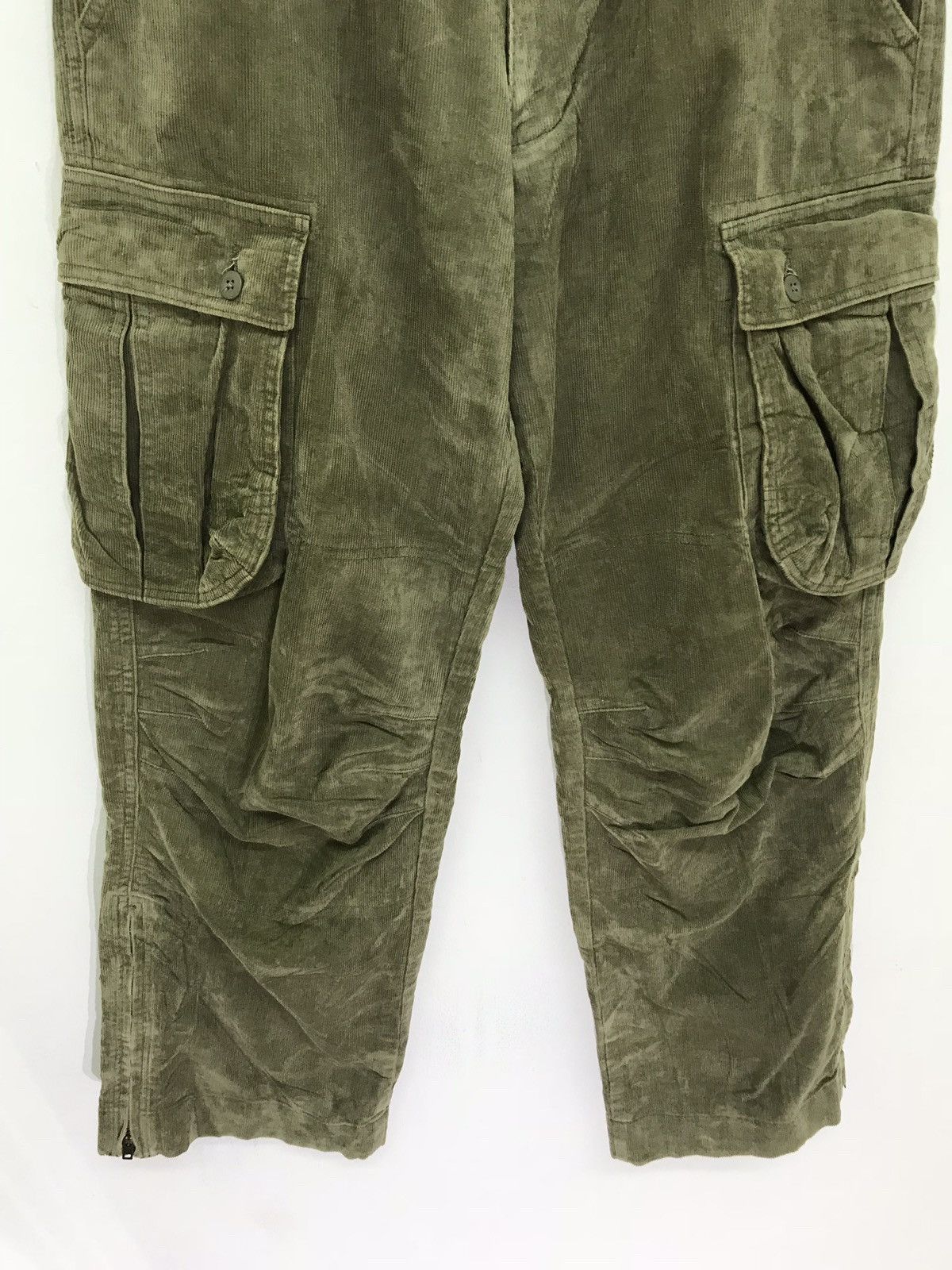 Japanese Brand Wide Baggy Sunny Cloud Cargo Pant Corduroy 3🟦9 Size US 30 / EU 46 - 2 Thumbnail