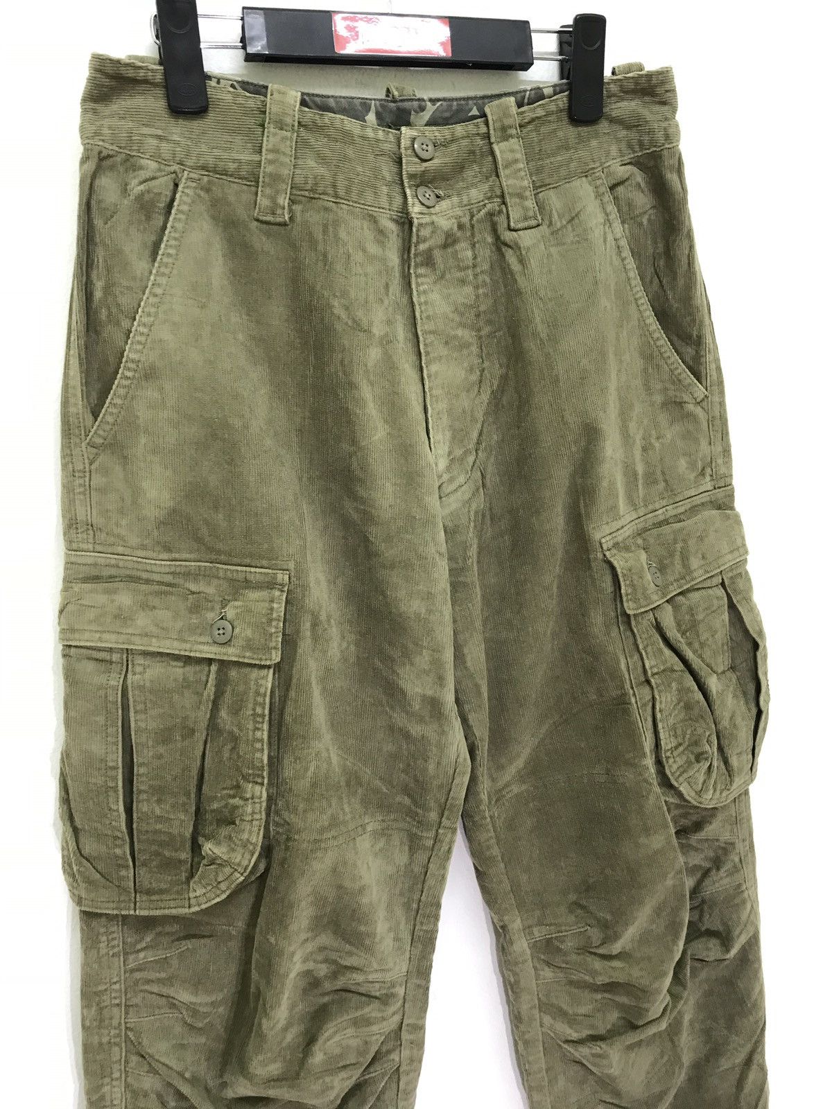 Japanese Brand Wide Baggy Sunny Cloud Cargo Pant Corduroy 3🟦9 Size US 30 / EU 46 - 3 Thumbnail
