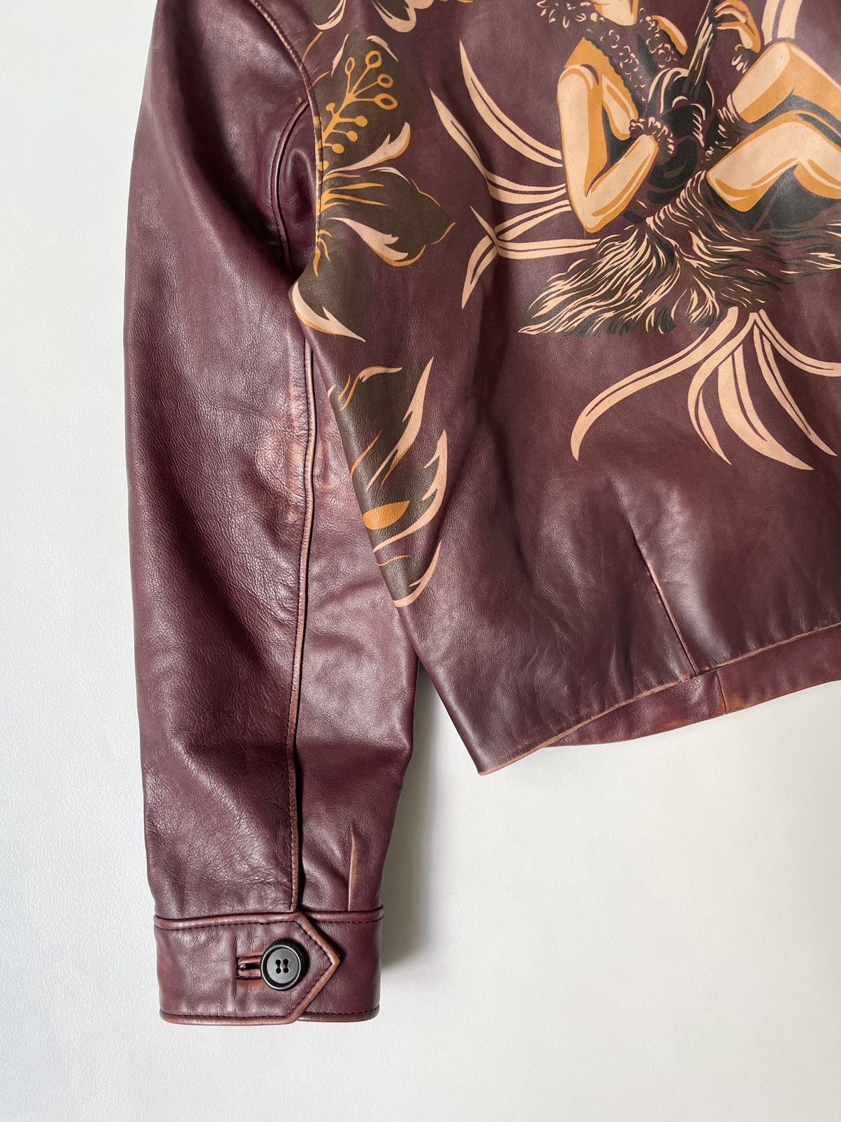 Prada A/W 14 Hawaiian Print Leather Jacket Size S / US 4 / IT 40 - 16 Thumbnail