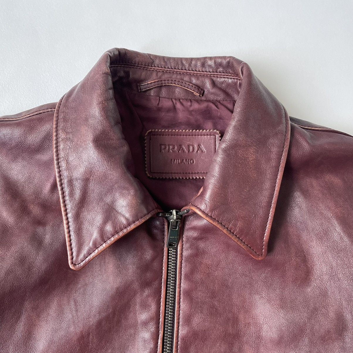 Prada A/W 14 Hawaiian Print Leather Jacket Size S / US 4 / IT 40 - 4 Thumbnail
