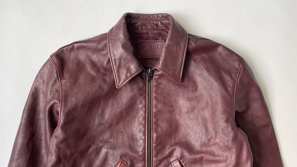 Prada A/W 14 Hawaiian Print Leather Jacket Size S / US 4 / IT 40 - 3 Thumbnail