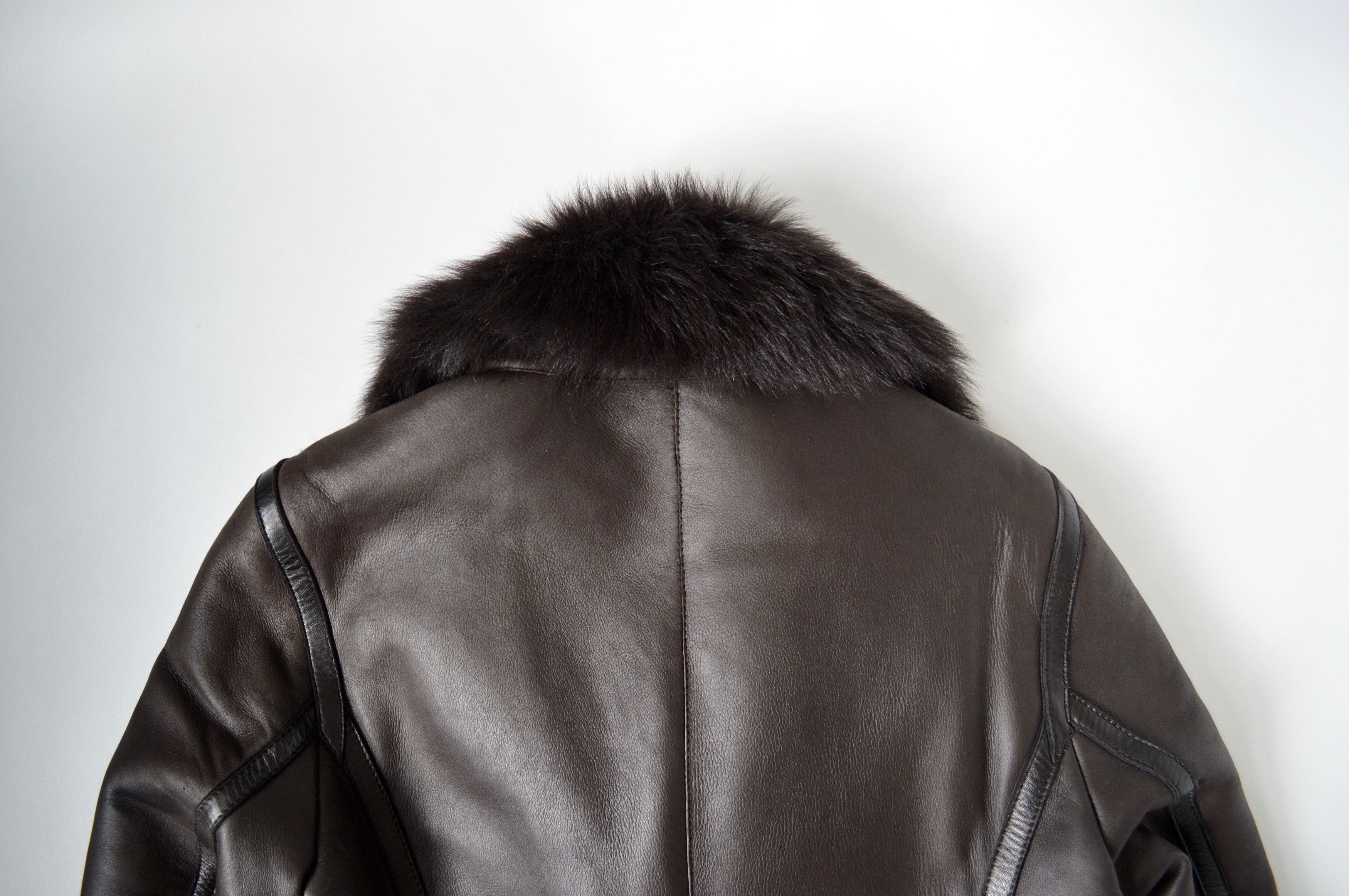 Prada Brown Shearling Leather Overcoat Size M / US 6-8 / IT 42-44 - 12 Thumbnail