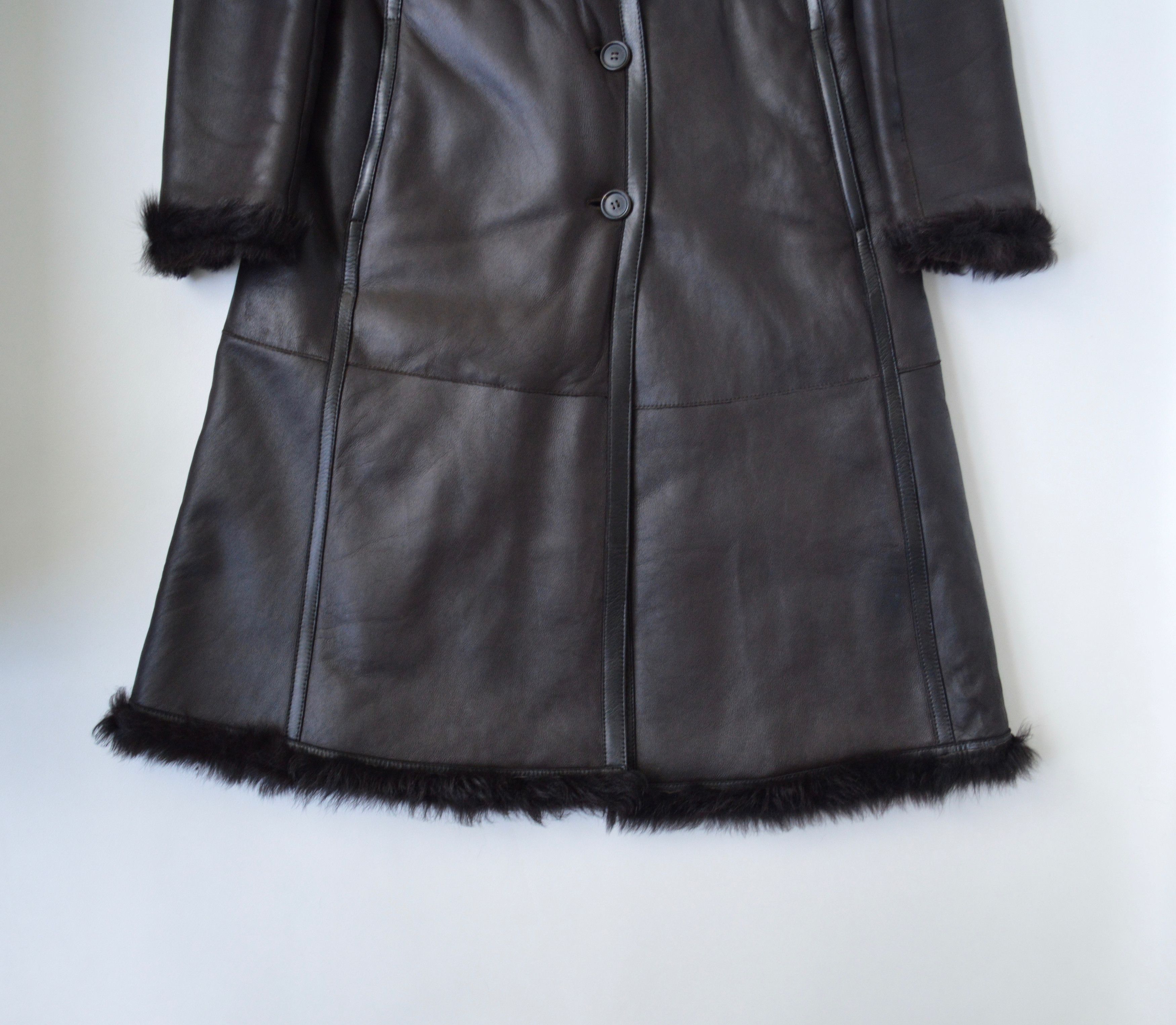Prada Brown Shearling Leather Overcoat Size M / US 6-8 / IT 42-44 - 6 Thumbnail