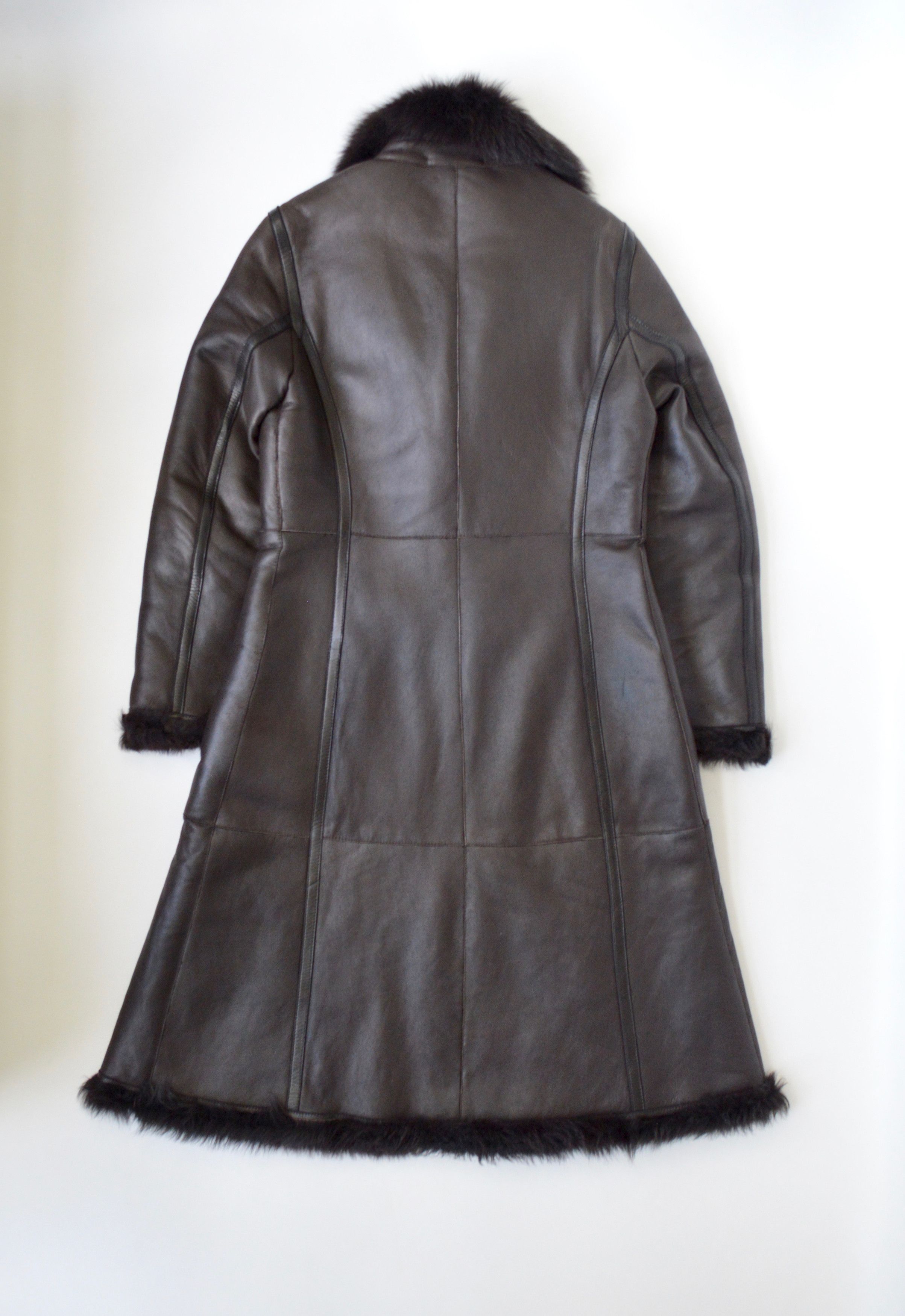 Prada Brown Shearling Leather Overcoat Size M / US 6-8 / IT 42-44 - 10 Thumbnail
