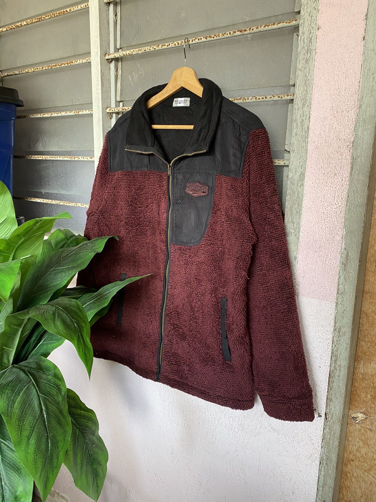 image of Steals Macbeth Fleece Jacket in Maroon, Men's (Size Large)