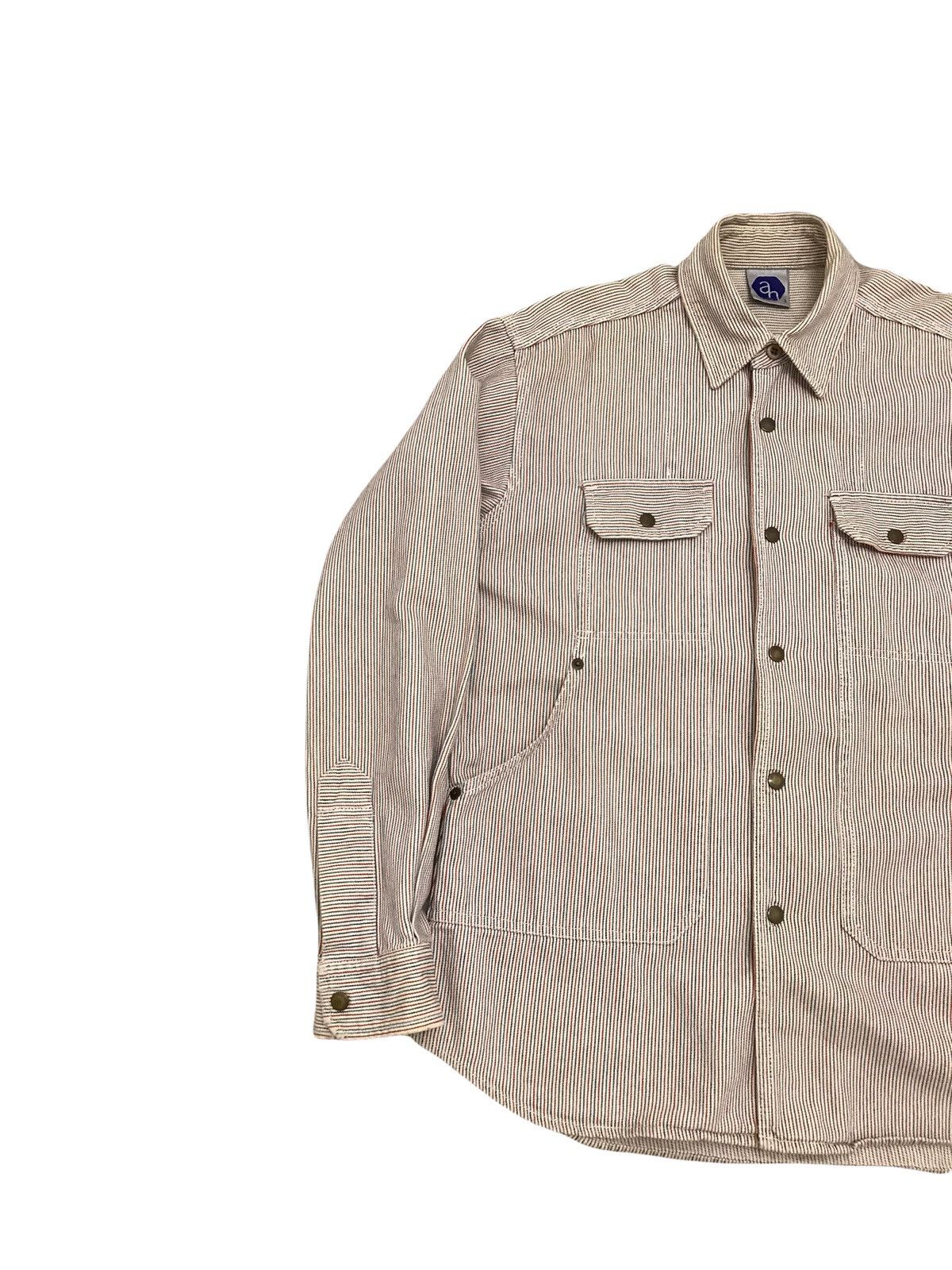 ABAHOUSE ABAHOUSE Japan Rectangular Patch Pocket Hickory Denim Shirt Size US M / EU 48-50 / 2 - 2 Thumbnail